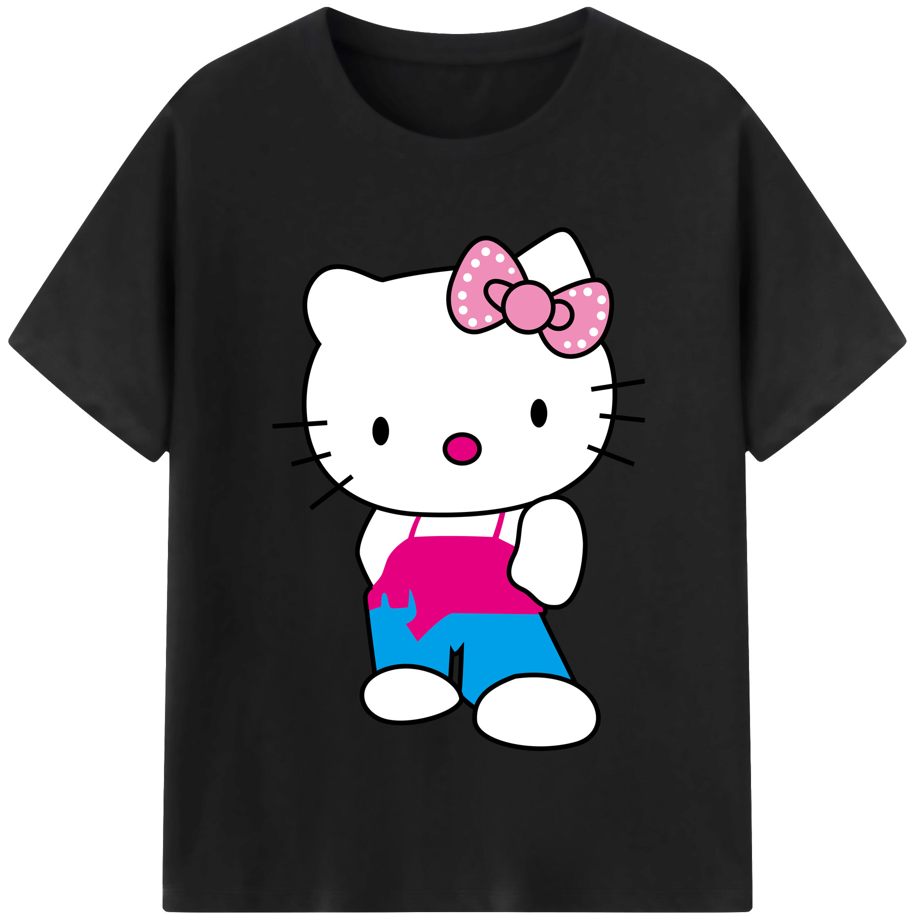 （画像用） Hello Kitty ハローキティ レディースカジュアルプリントTシャツ（綿100％）