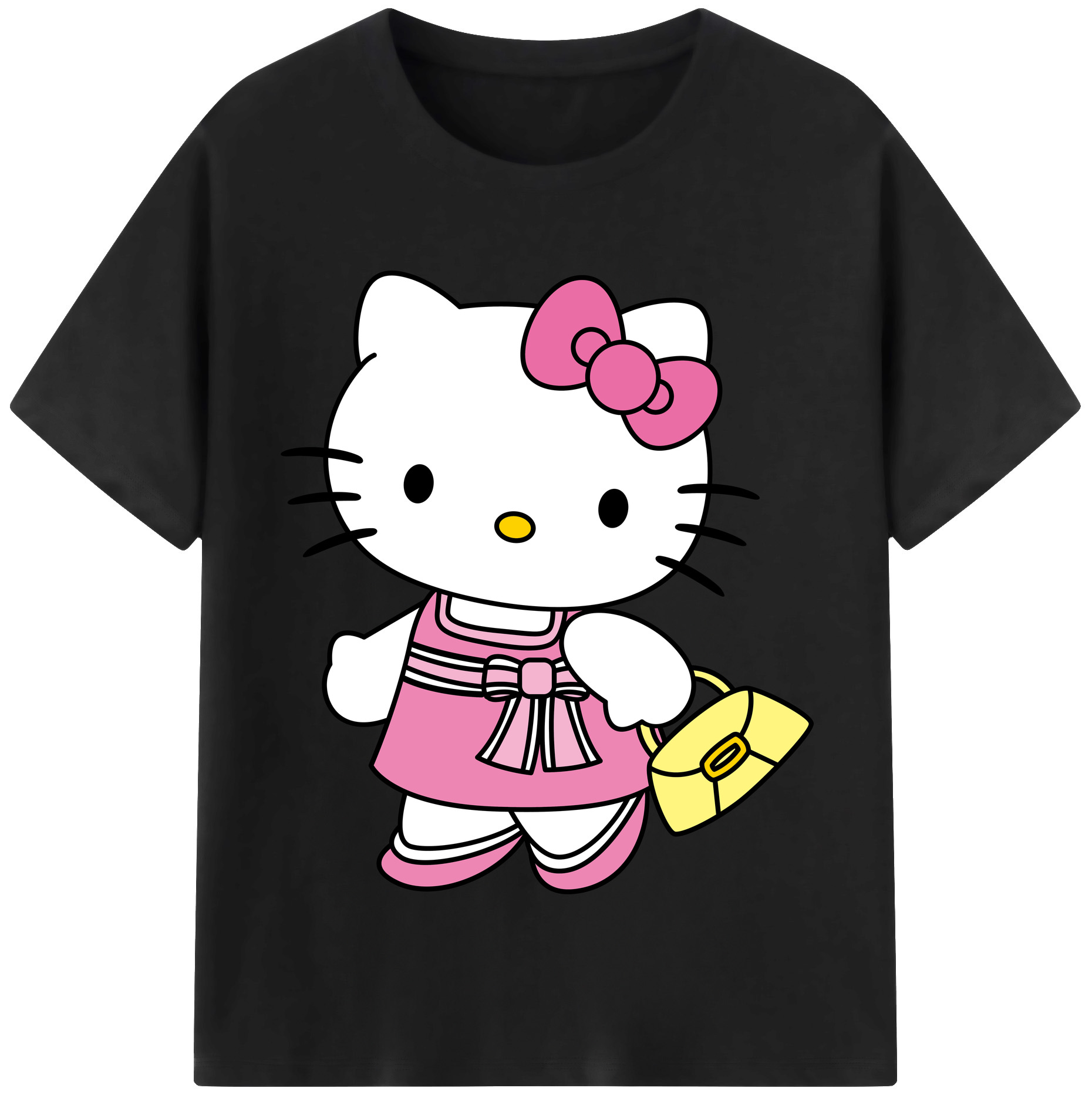 （画像用） Hello Kitty ハローキティ レディースカジュアルプリントTシャツ（綿100％）