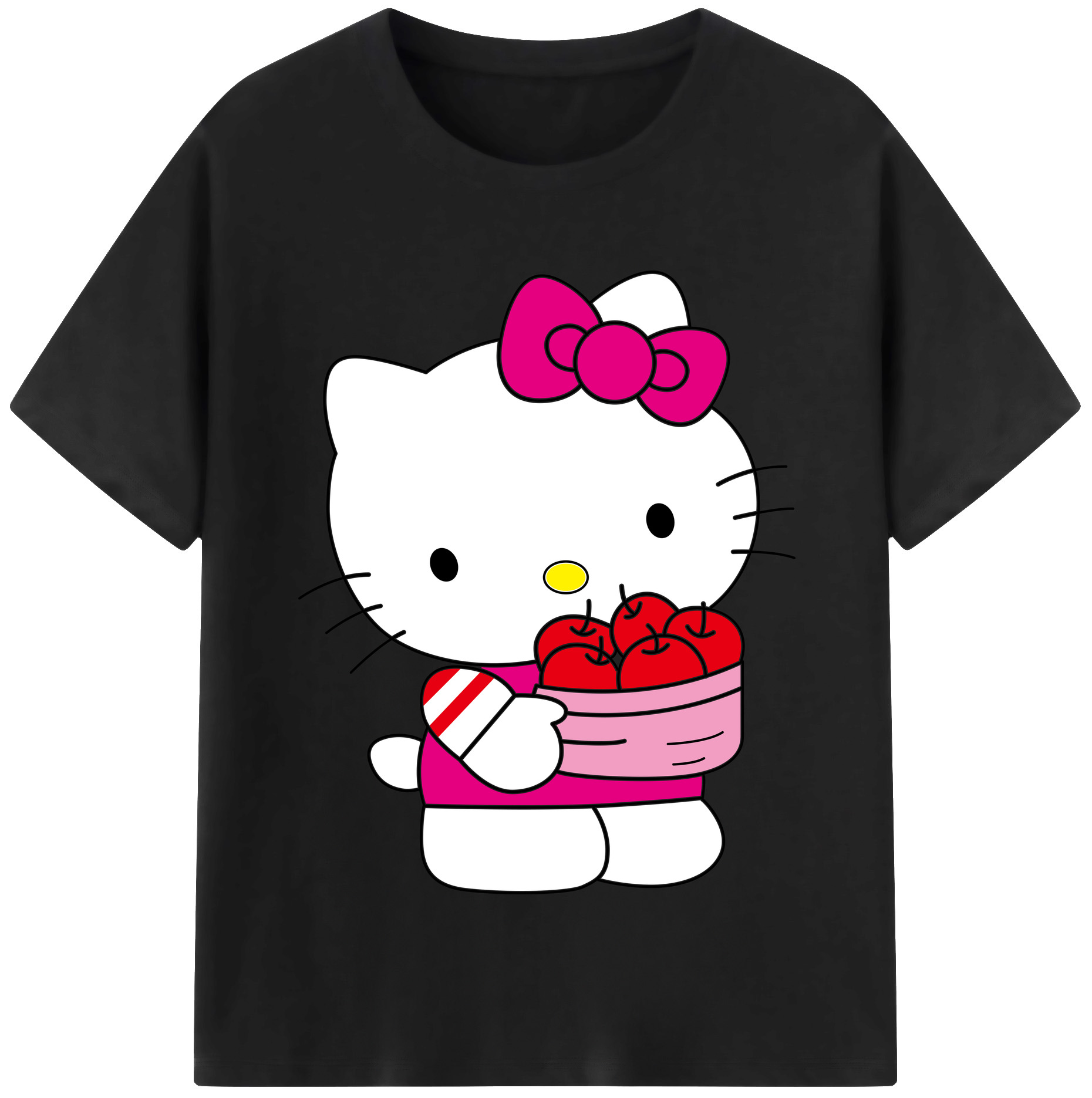 （画像用） Hello Kitty ハローキティ レディースカジュアルプリントTシャツ（綿100％）