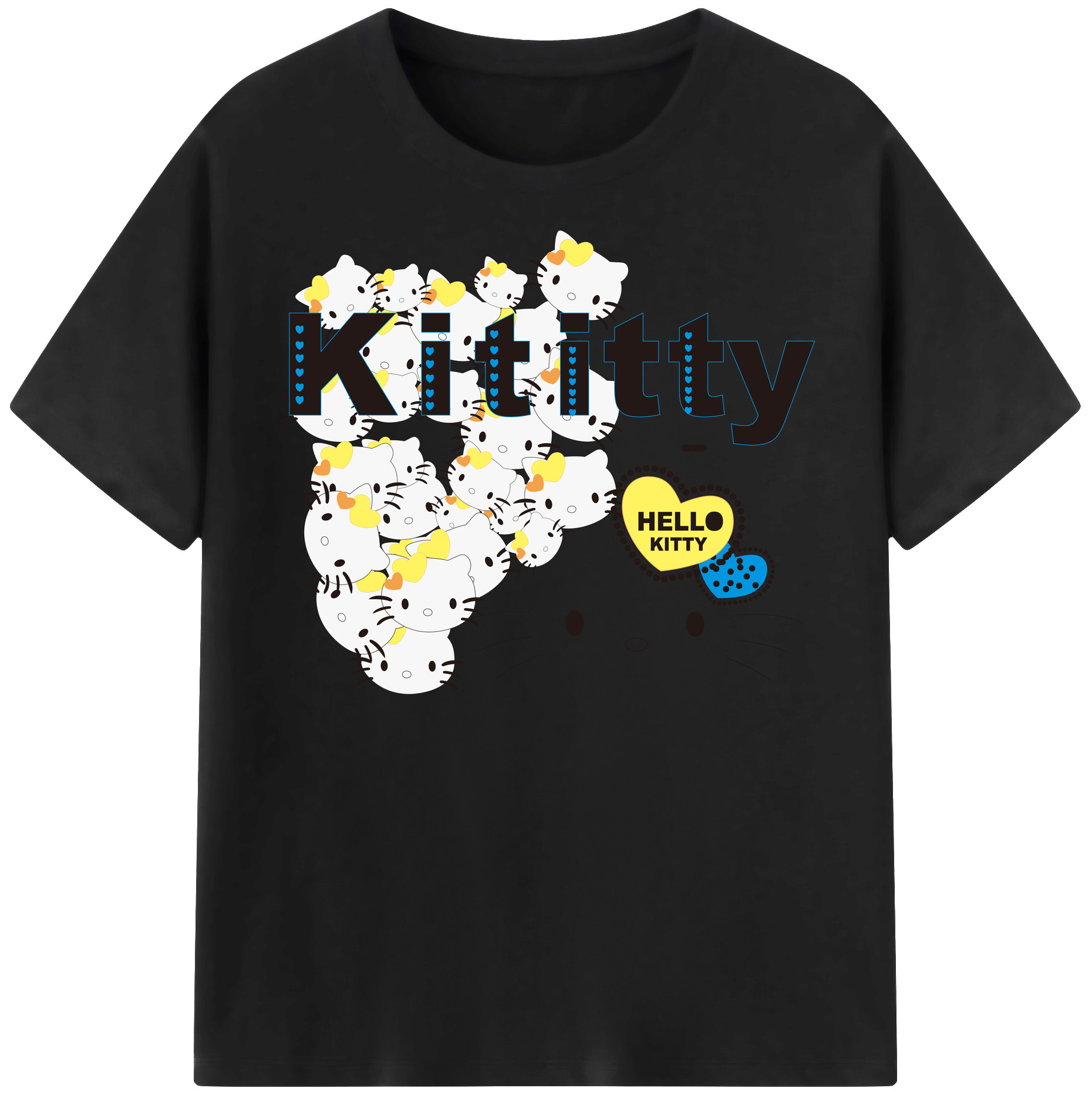 （画像用） Hello Kitty ハローキティ レディースカジュアルプリントTシャツ（綿100％）