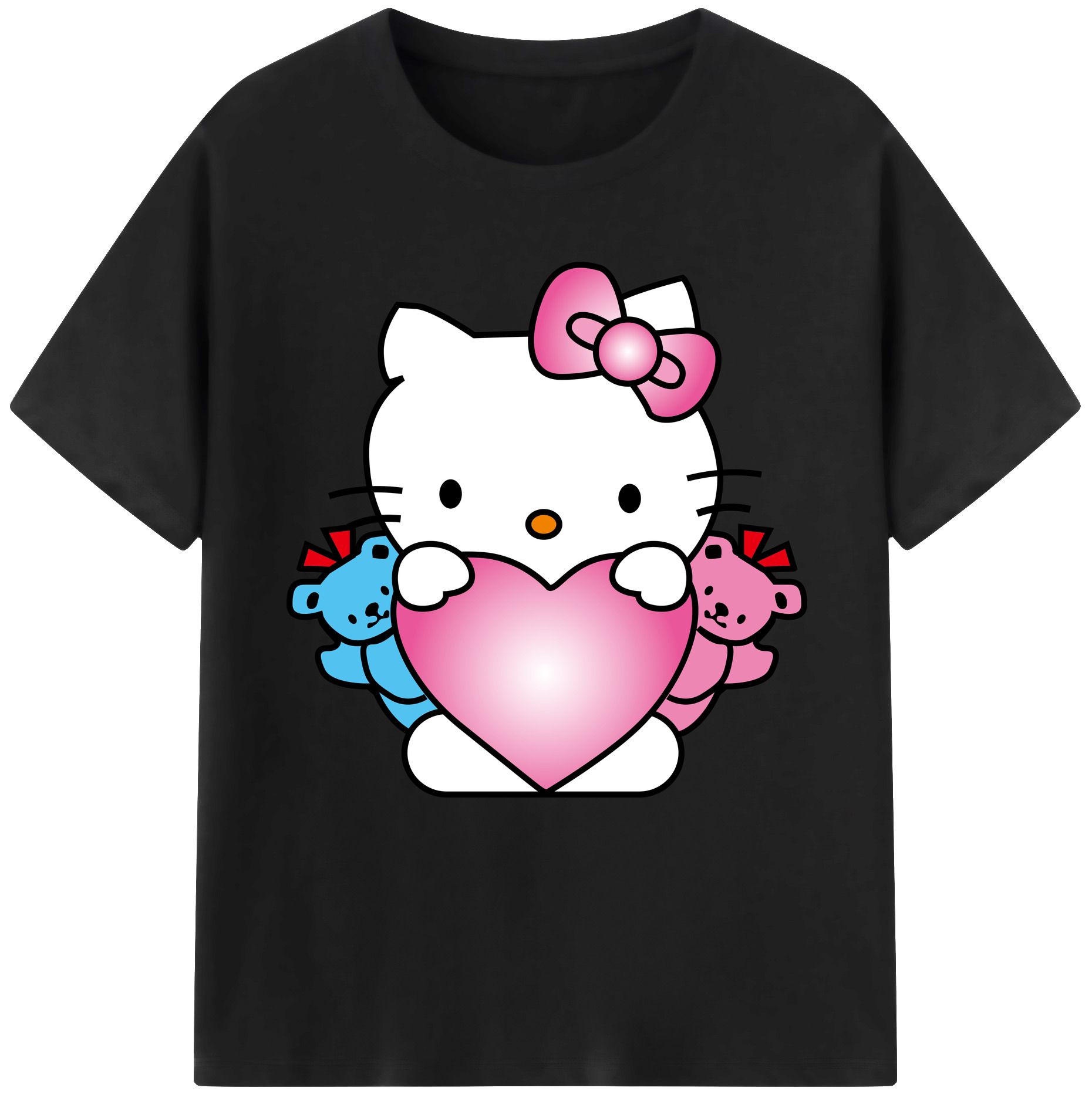 （画像用） Hello Kitty ハローキティ レディースカジュアルプリントTシャツ（綿100％）