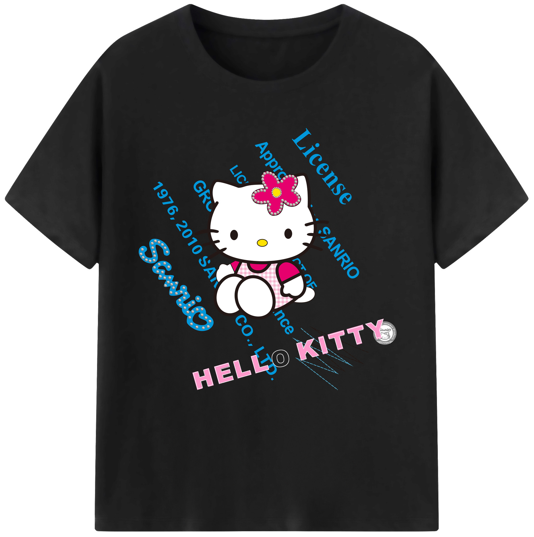 （画像用） Hello Kitty ハローキティ レディースカジュアルプリントTシャツ（綿100％）