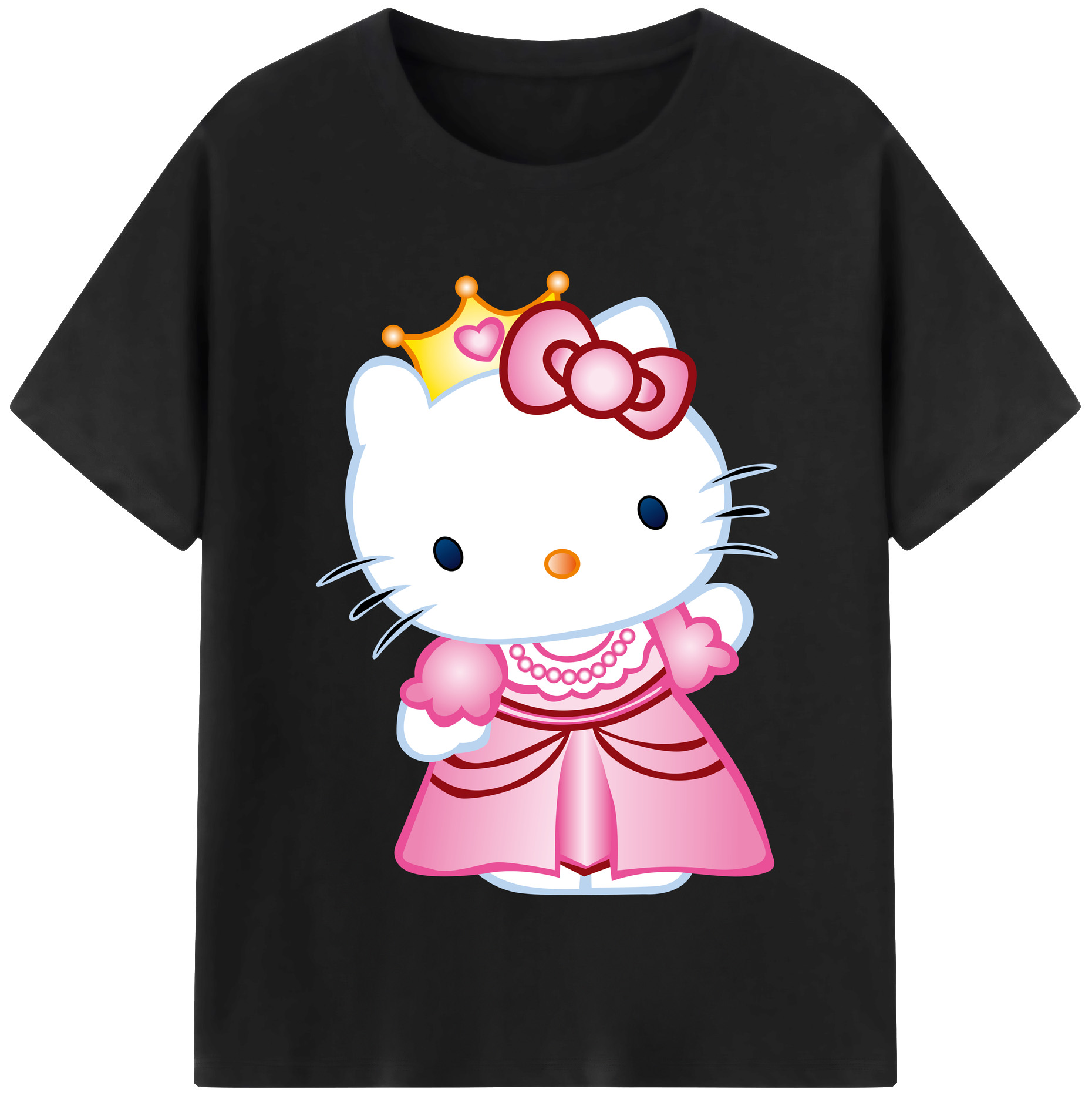 （画像用） Hello Kitty ハローキティ レディースカジュアルプリントTシャツ（綿100％）