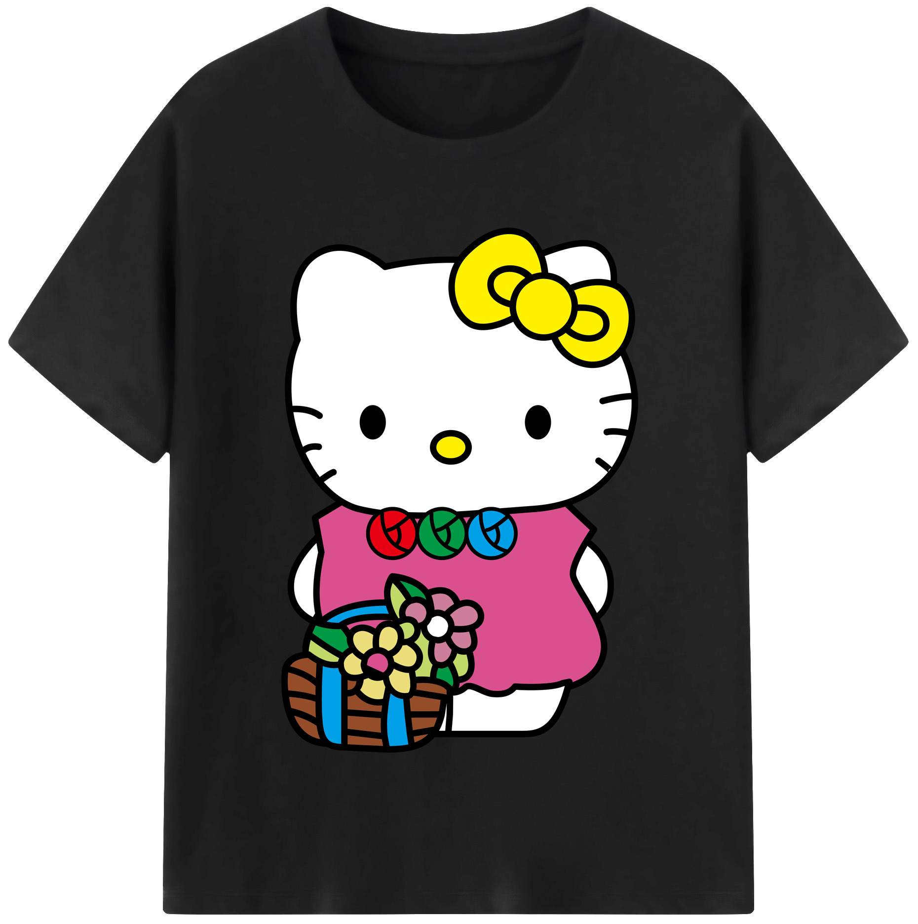 （画像用） Hello Kitty ハローキティ レディースカジュアルプリントTシャツ（綿100％）