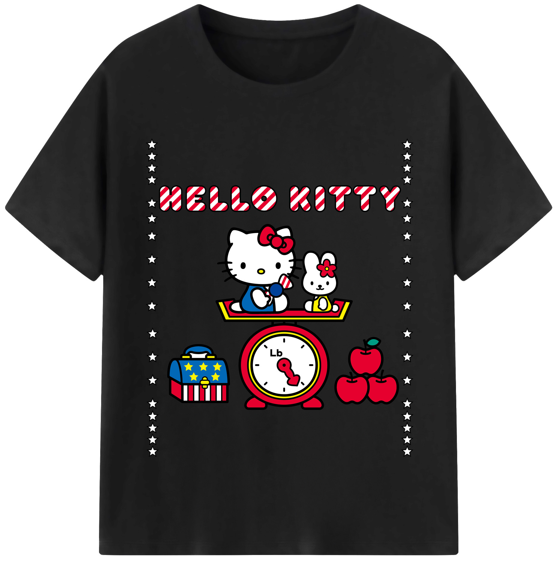 （画像用） Hello Kitty ハローキティ レディースカジュアルプリントTシャツ（綿100％）
