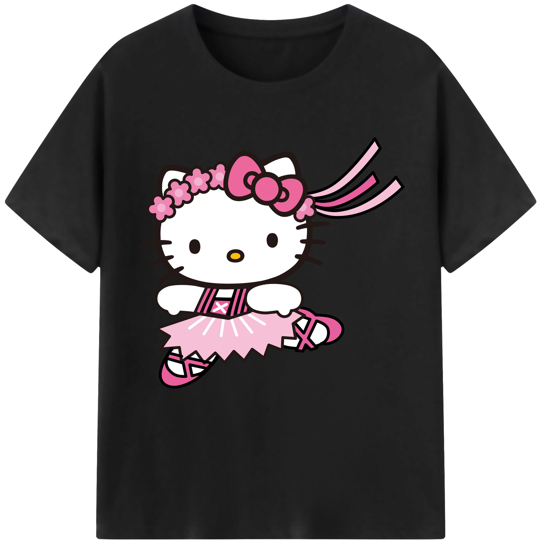 （画像用） Hello Kitty ハローキティ レディースカジュアルプリントTシャツ（綿100％）