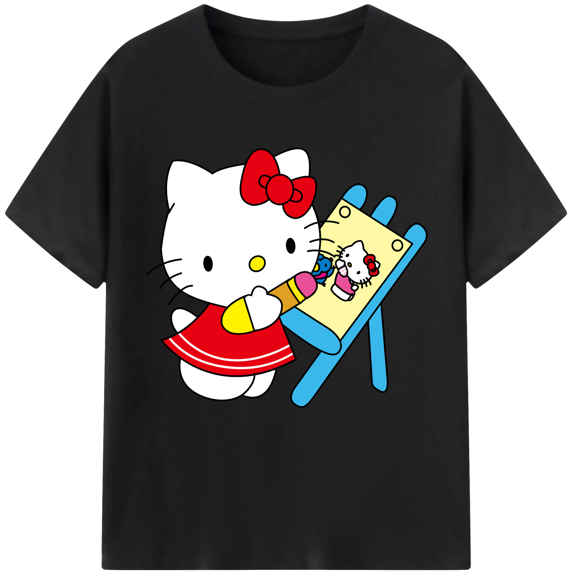 （画像用） Hello Kitty ハローキティ レディースカジュアルプリントTシャツ（綿100％）