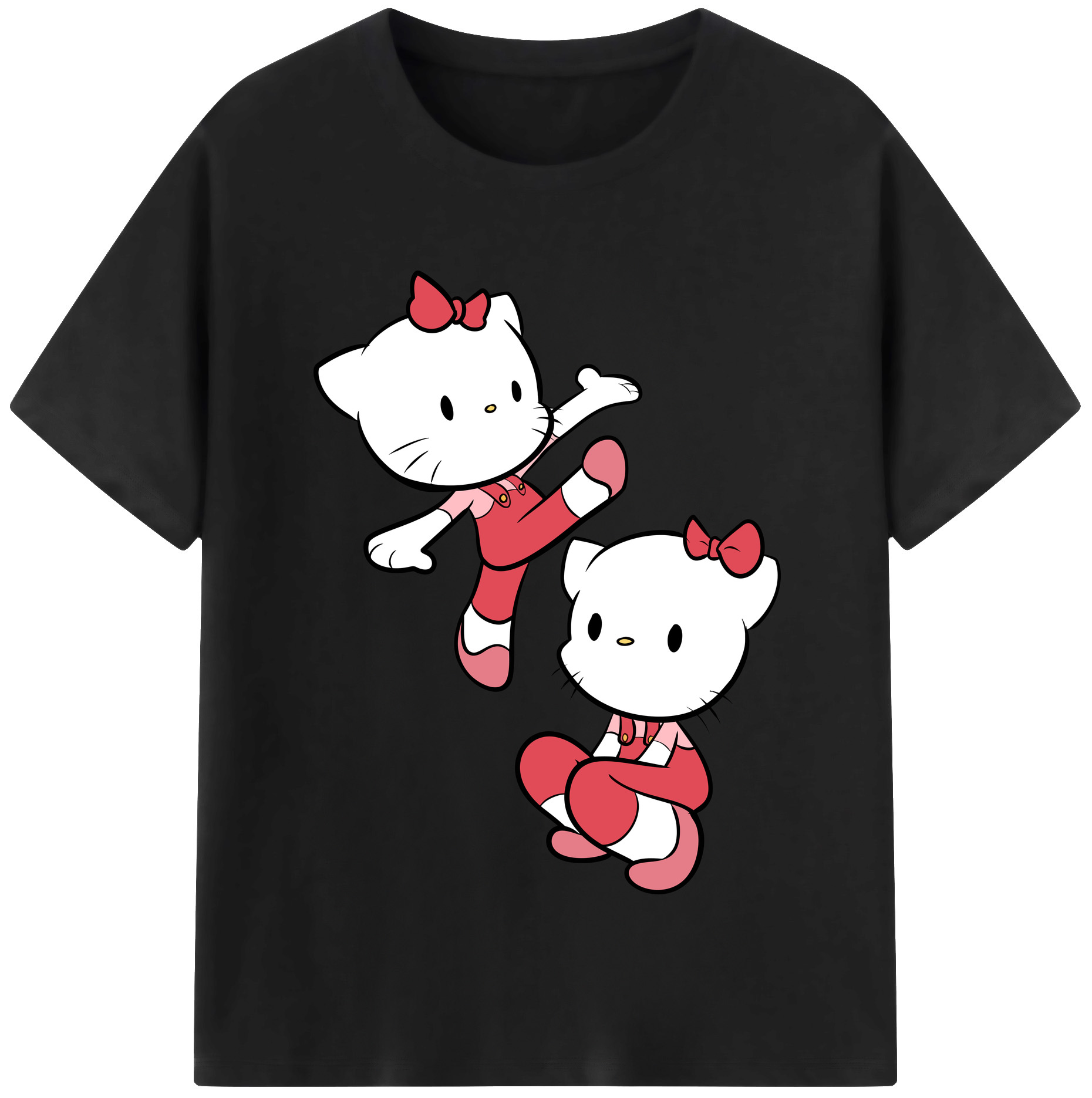（画像用） Hello Kitty ハローキティ レディースカジュアルプリントTシャツ（綿100％）