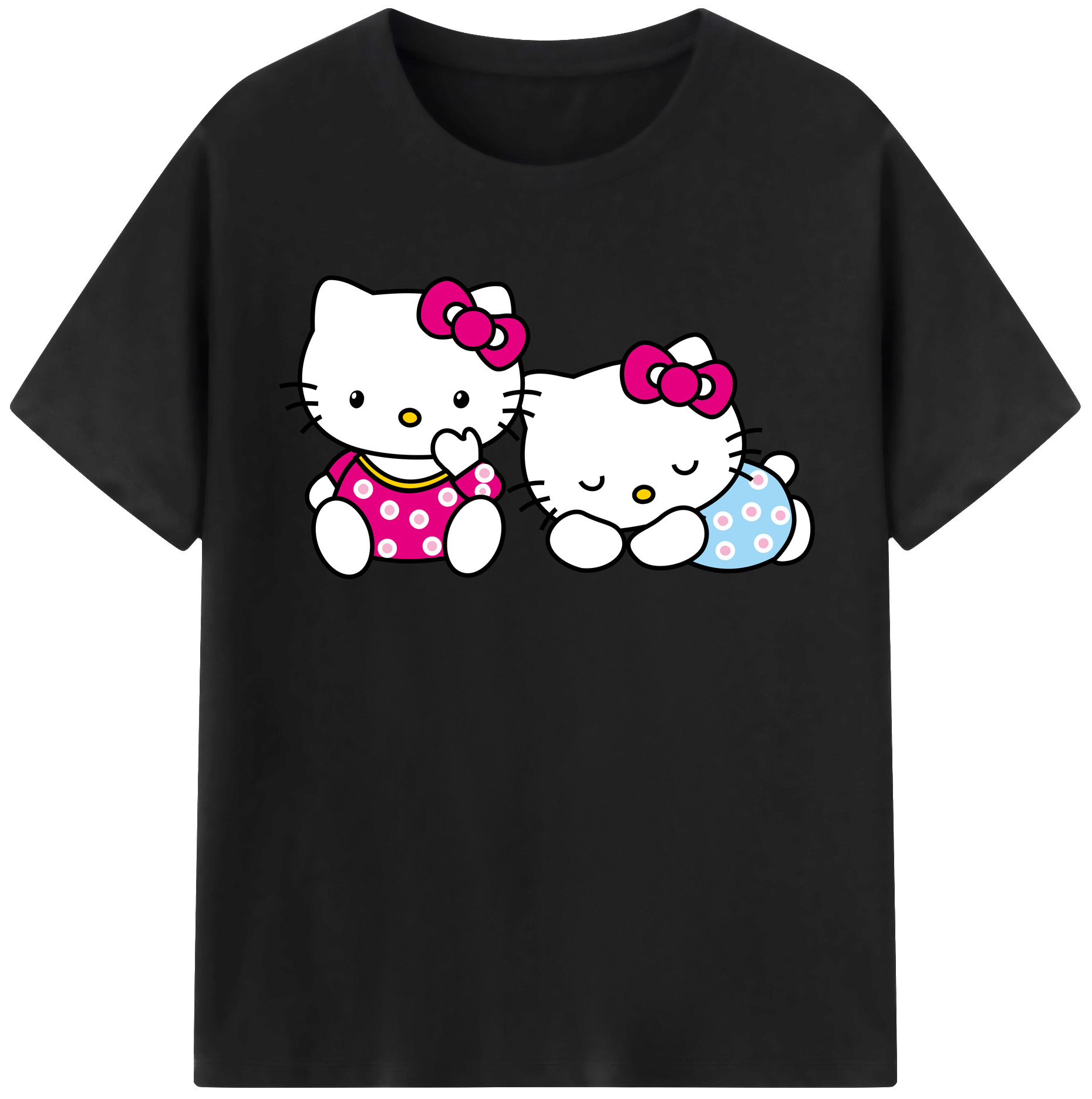 （画像用） Hello Kitty ハローキティ レディースカジュアルプリントTシャツ（綿100％）