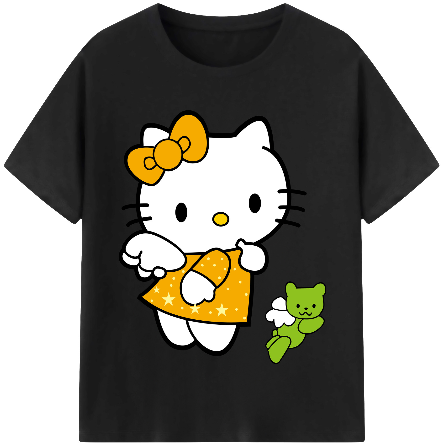 （画像用） Hello Kitty ハローキティ レディースカジュアルプリントTシャツ（綿100％）