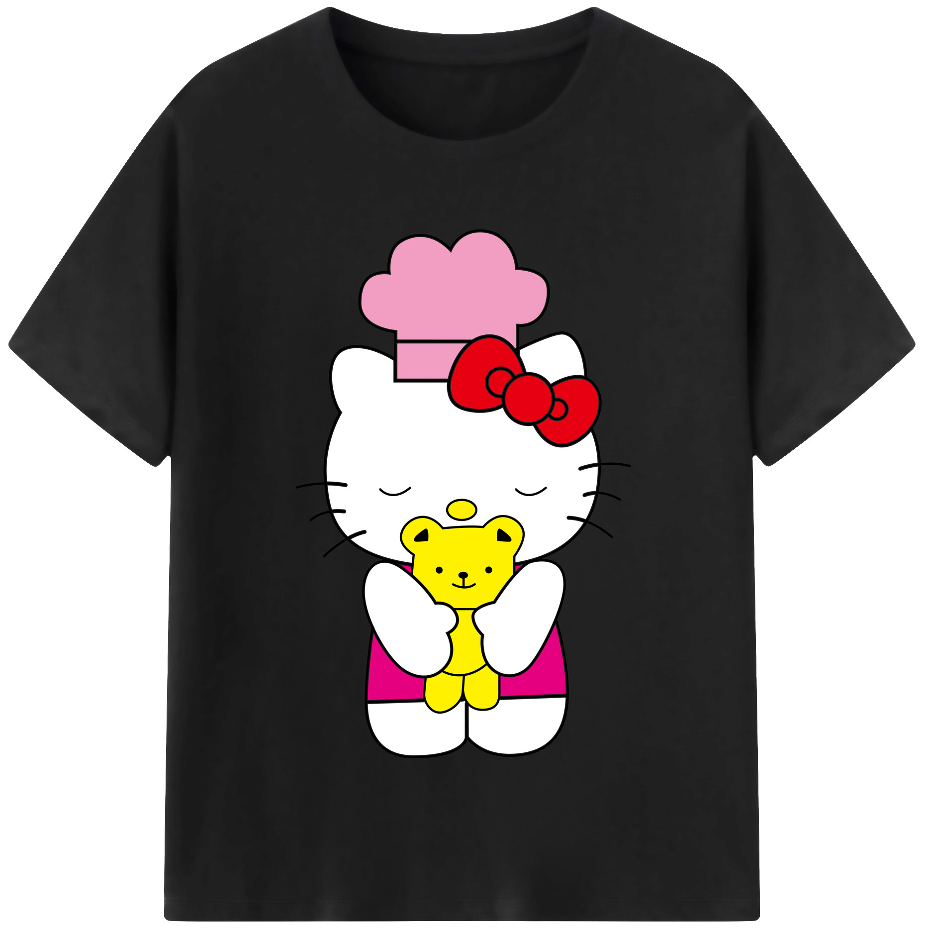 （画像用） Hello Kitty ハローキティ レディースカジュアルプリントTシャツ（綿100％）