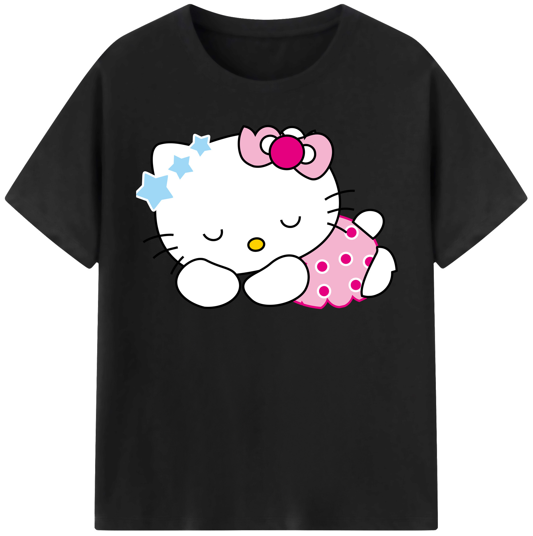 （画像用） Hello Kitty ハローキティ レディースカジュアルプリントTシャツ（綿100％）