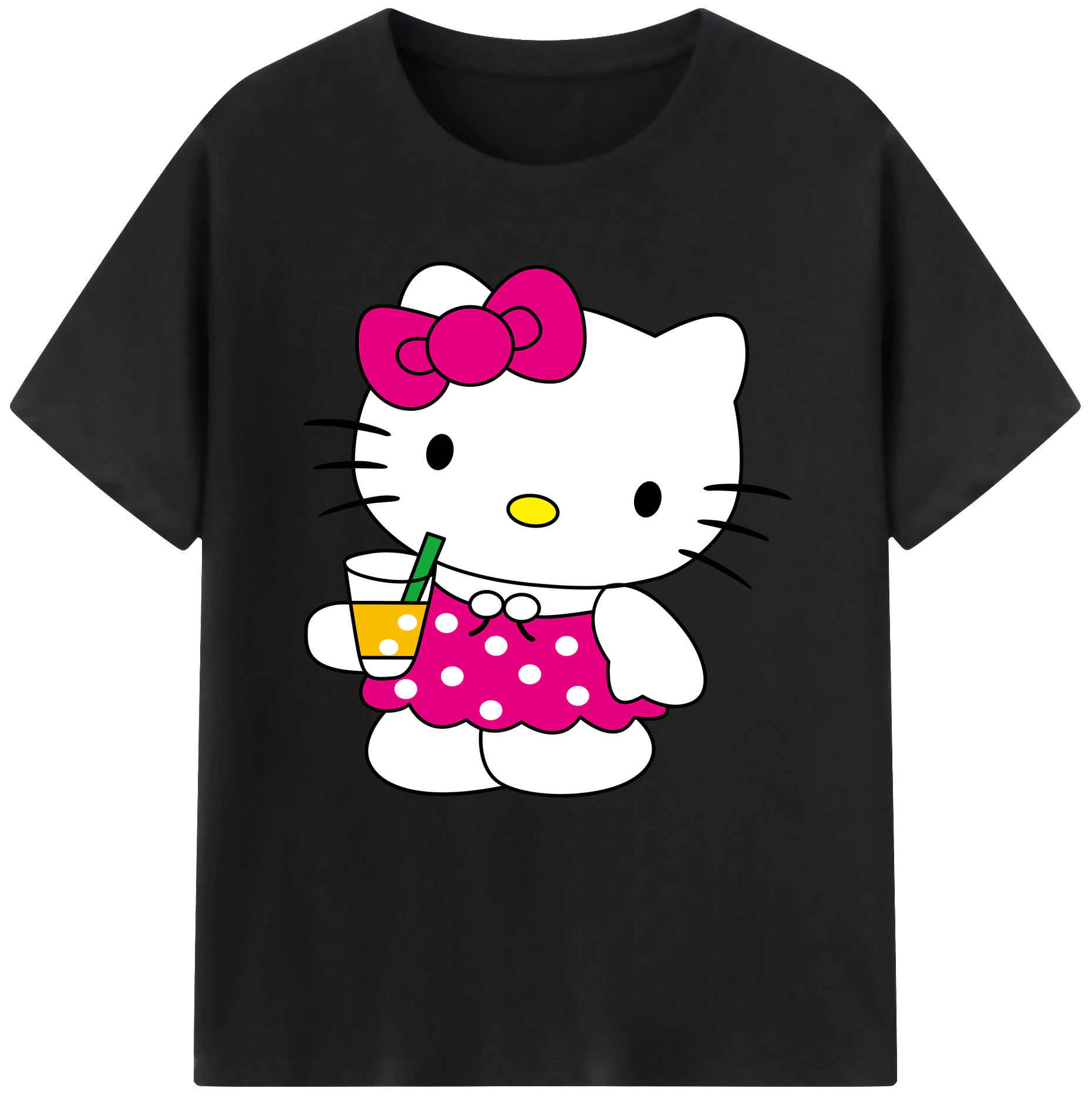 （画像用） Hello Kitty ハローキティ レディースカジュアルプリントTシャツ（綿100％）