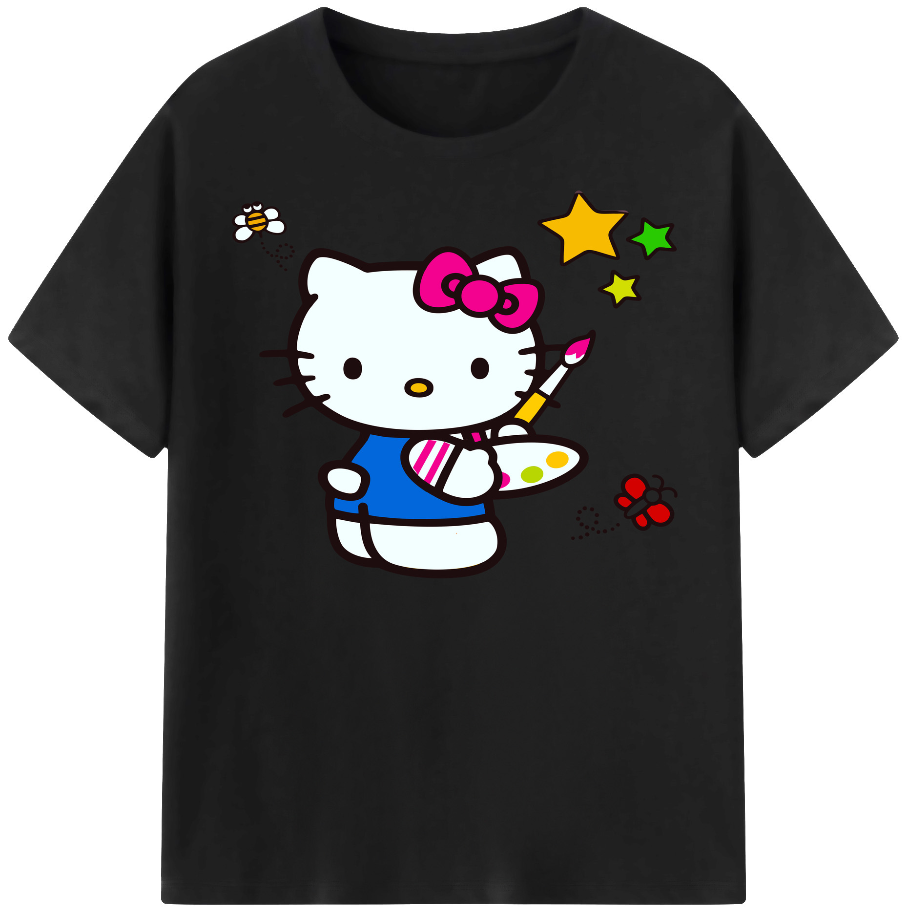 （画像用） Hello Kitty ハローキティ レディースカジュアルプリントTシャツ（綿100％）