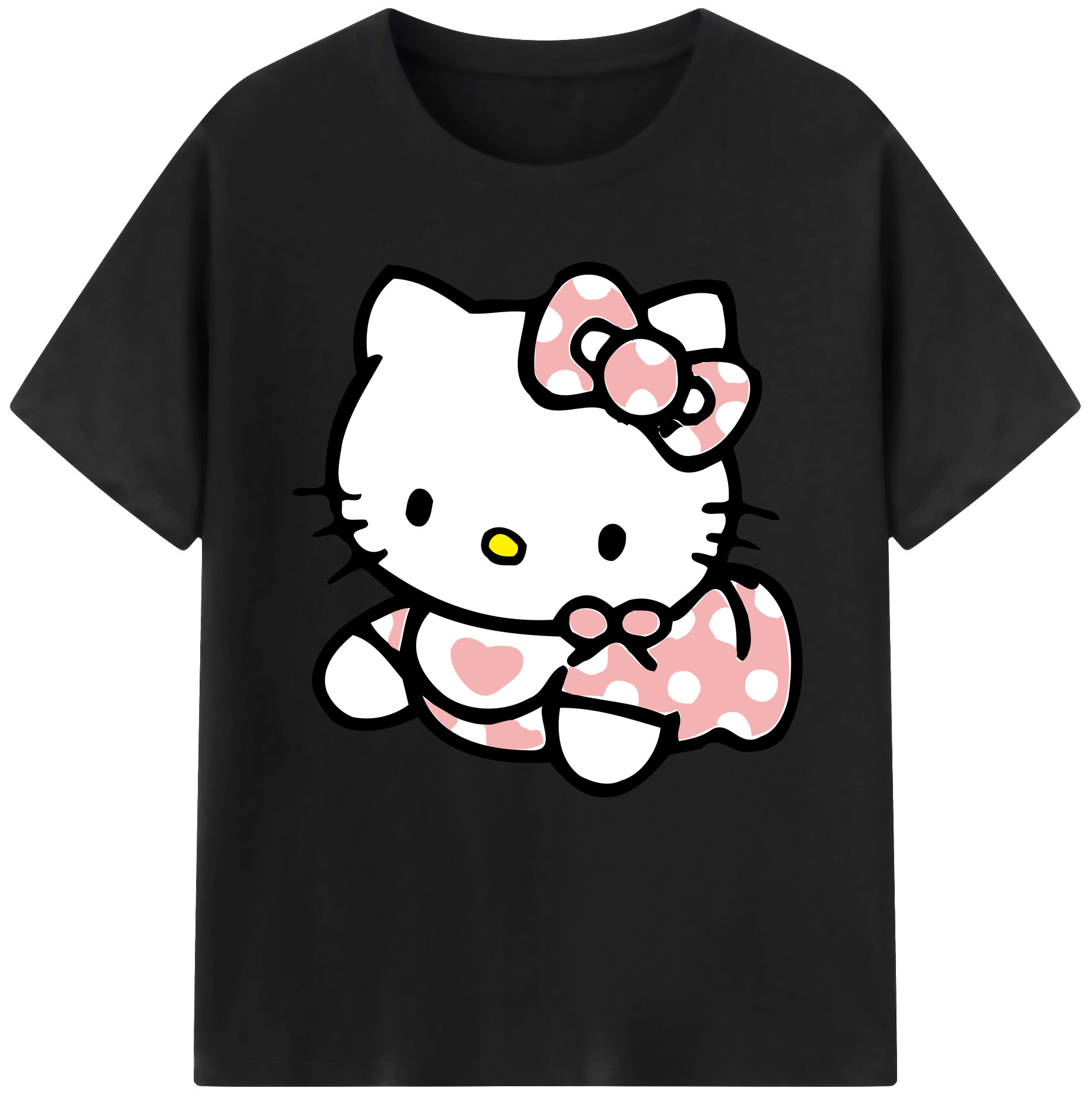 （画像用） Hello Kitty ハローキティ レディースカジュアルプリントTシャツ（綿100％）