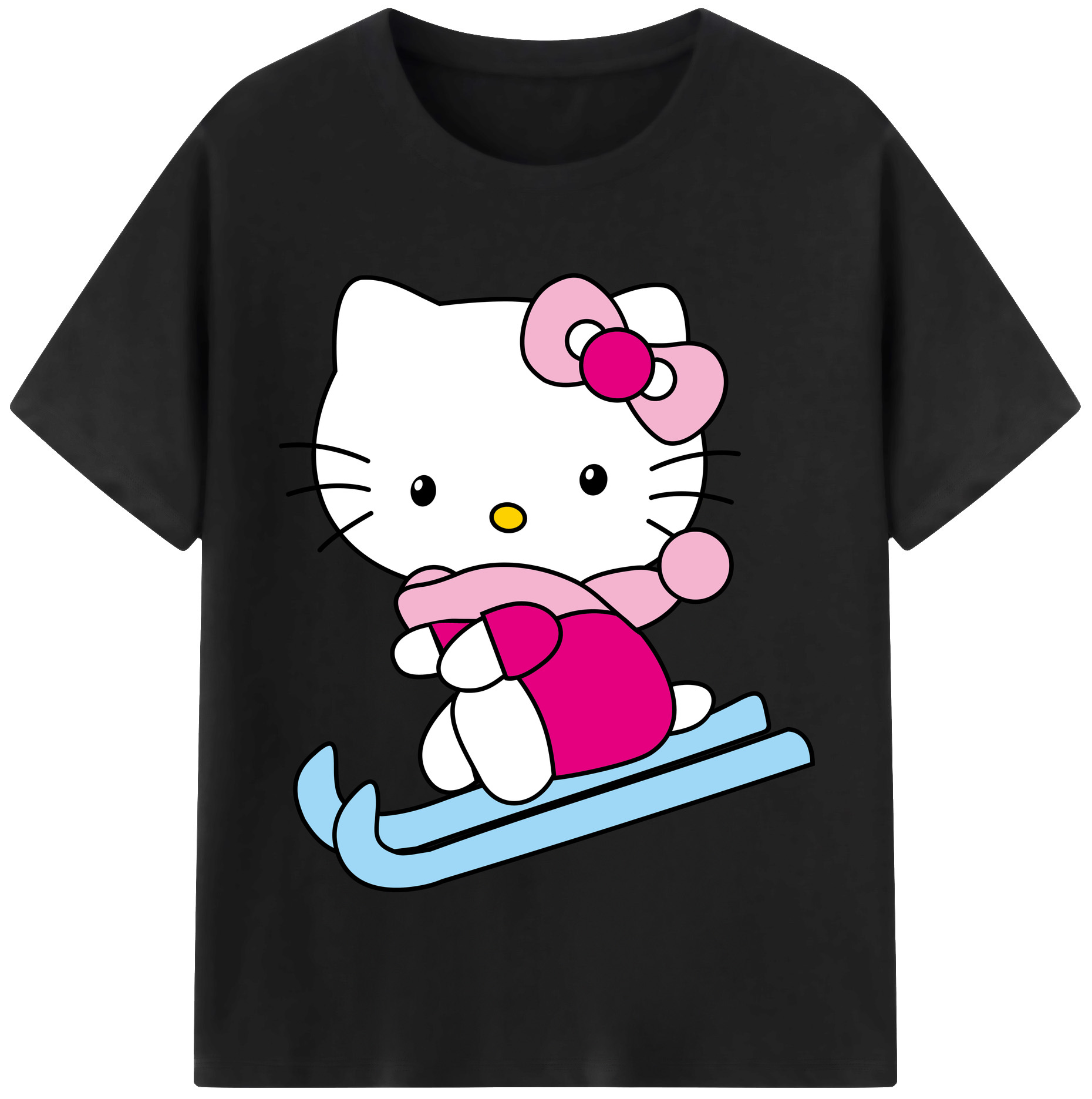 （画像用） Hello Kitty ハローキティ レディースカジュアルプリントTシャツ（綿100％）