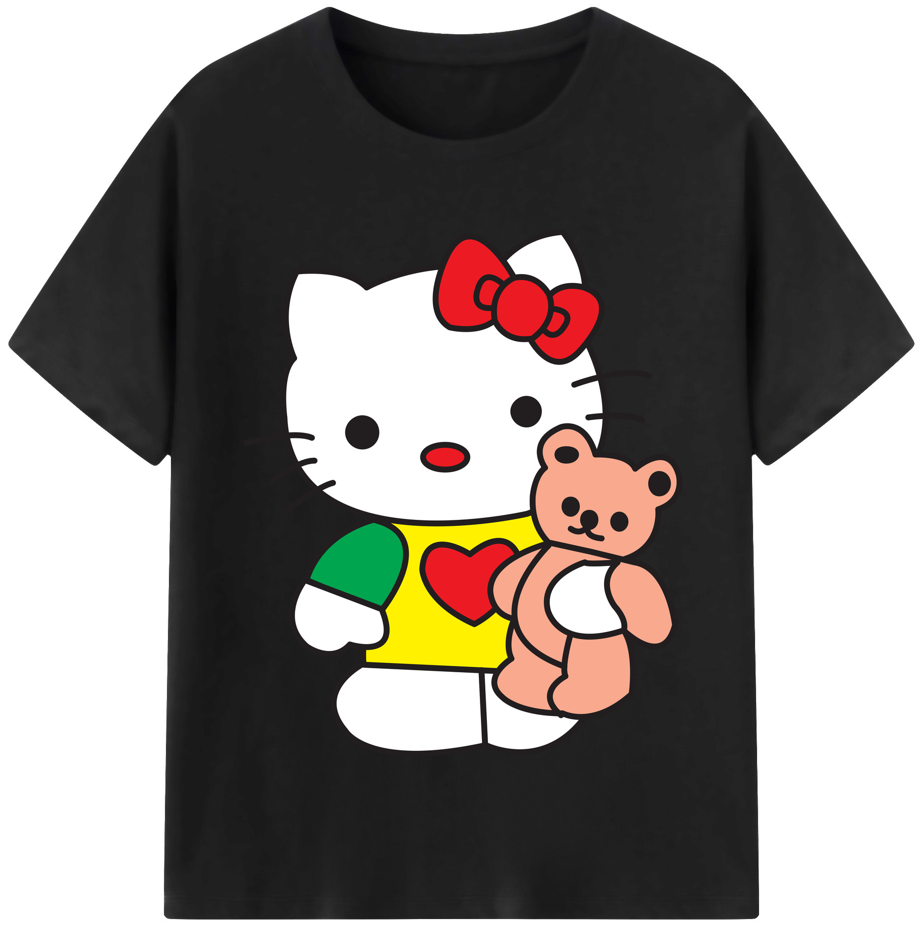 （画像用） Hello Kitty ハローキティ レディースカジュアルプリントTシャツ（綿100％）
