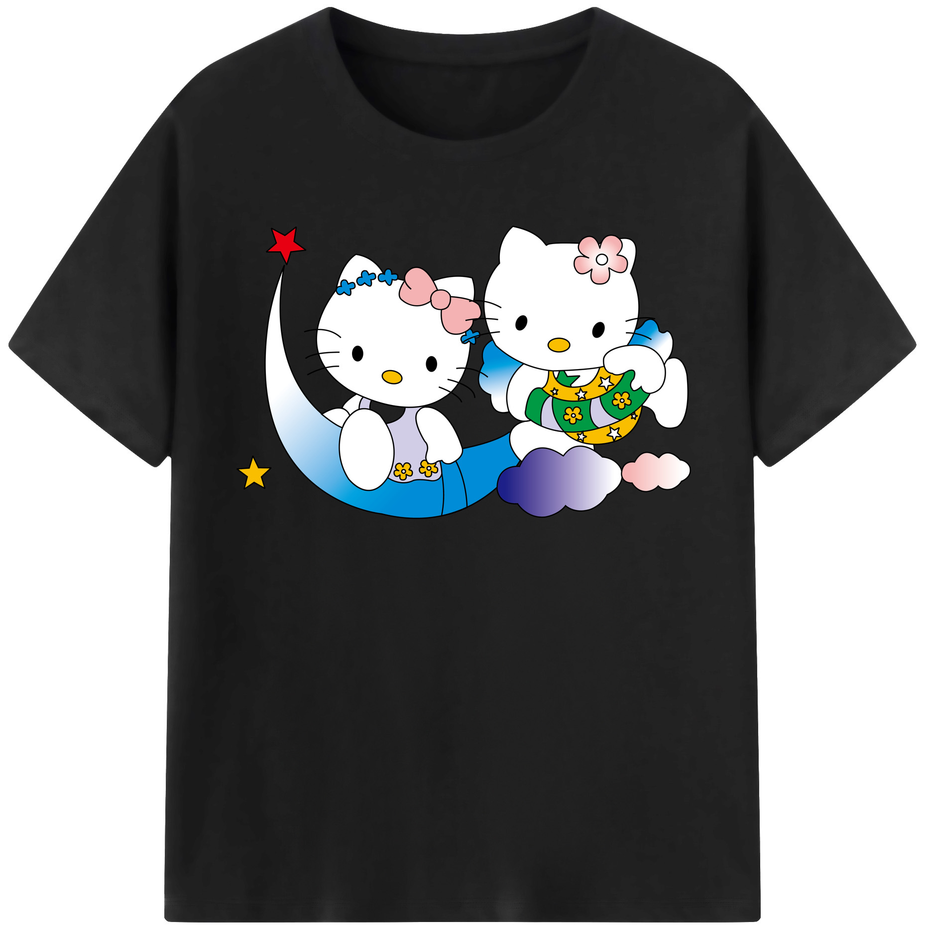 （画像用） Hello Kitty ハローキティ レディースカジュアルプリントTシャツ（綿100％）