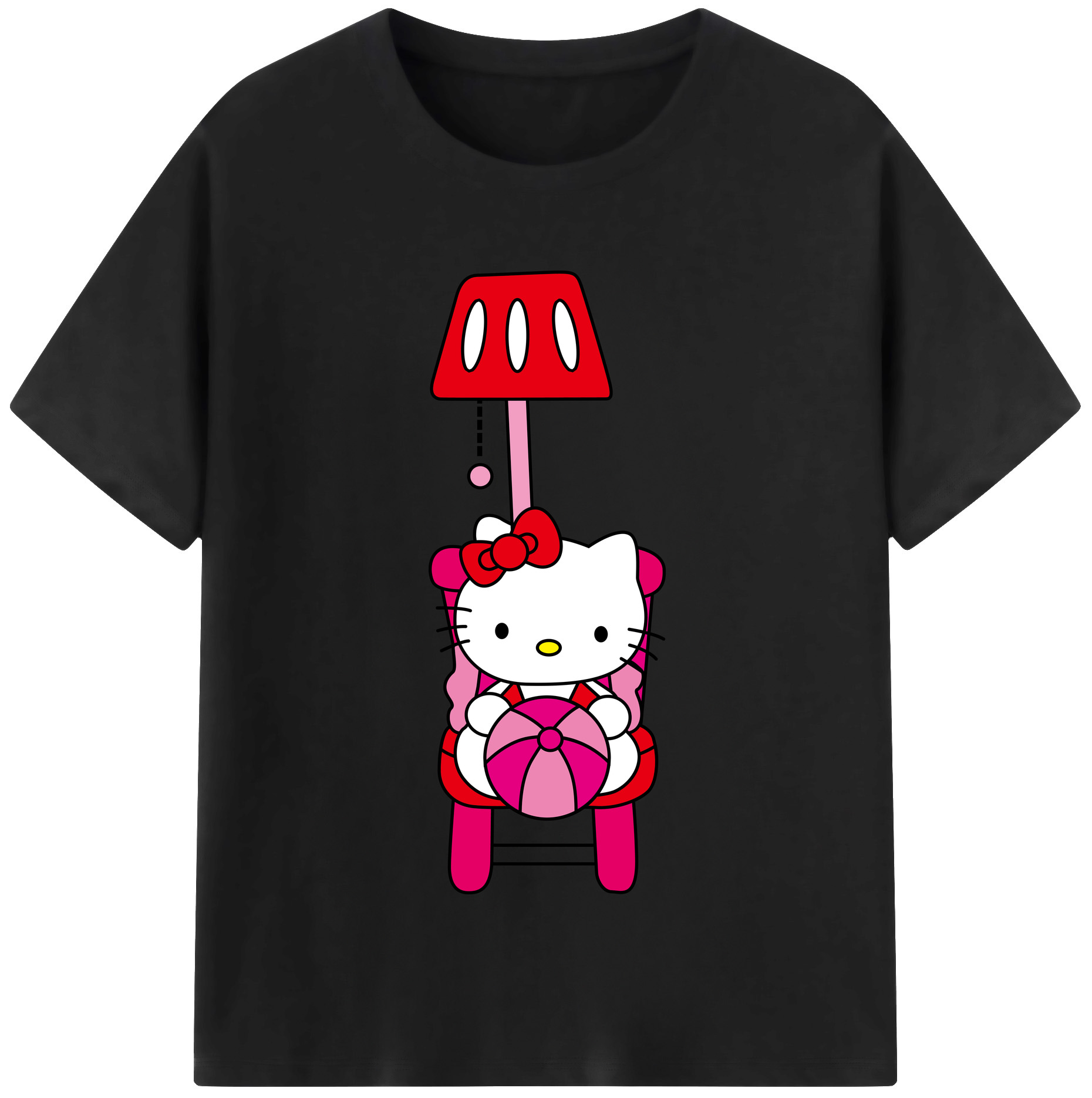 （画像用） Hello Kitty ハローキティ レディースカジュアルプリントTシャツ（綿100％）