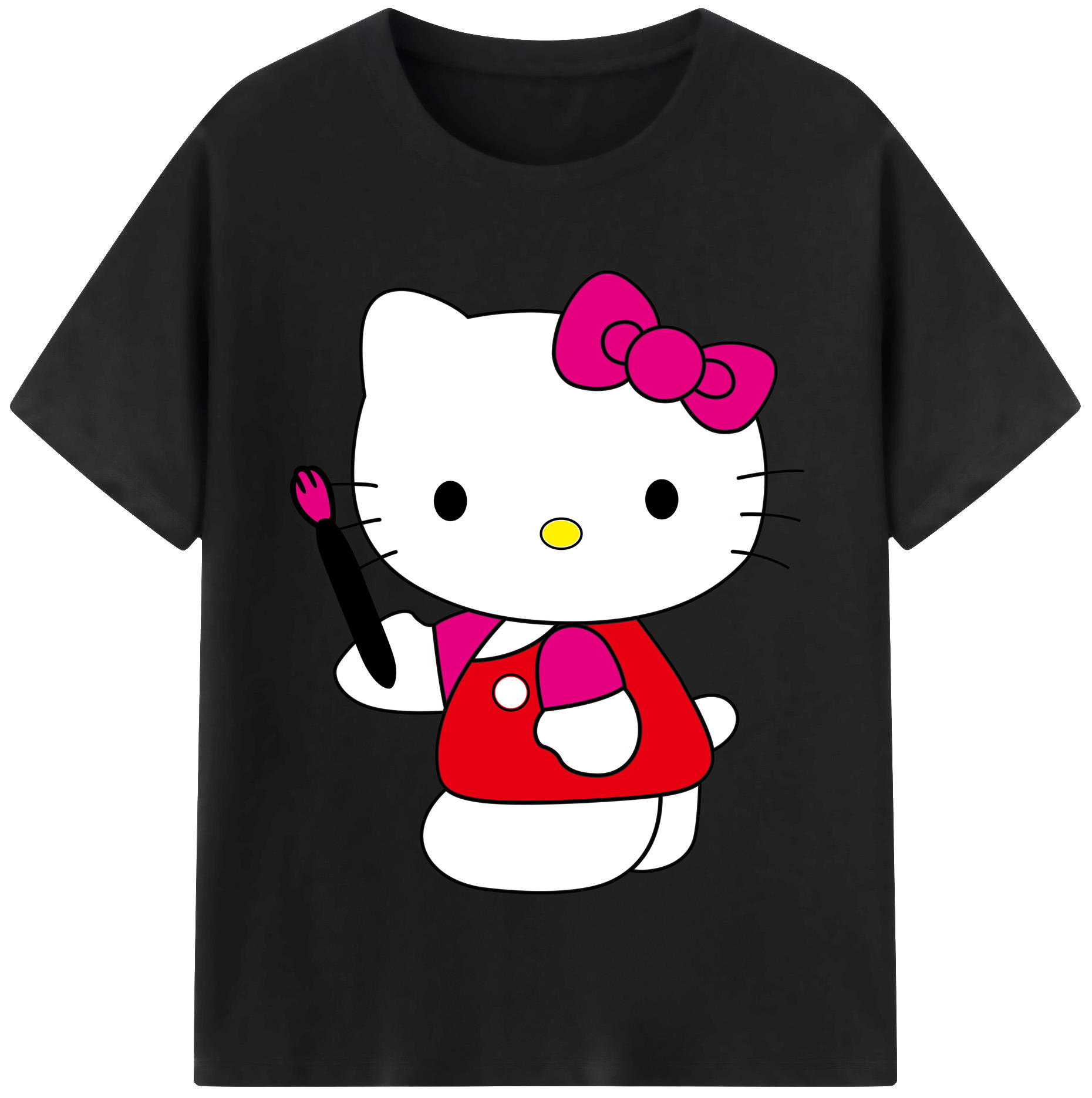 （画像用） Hello Kitty ハローキティ レディースカジュアルプリントTシャツ（綿100％）
