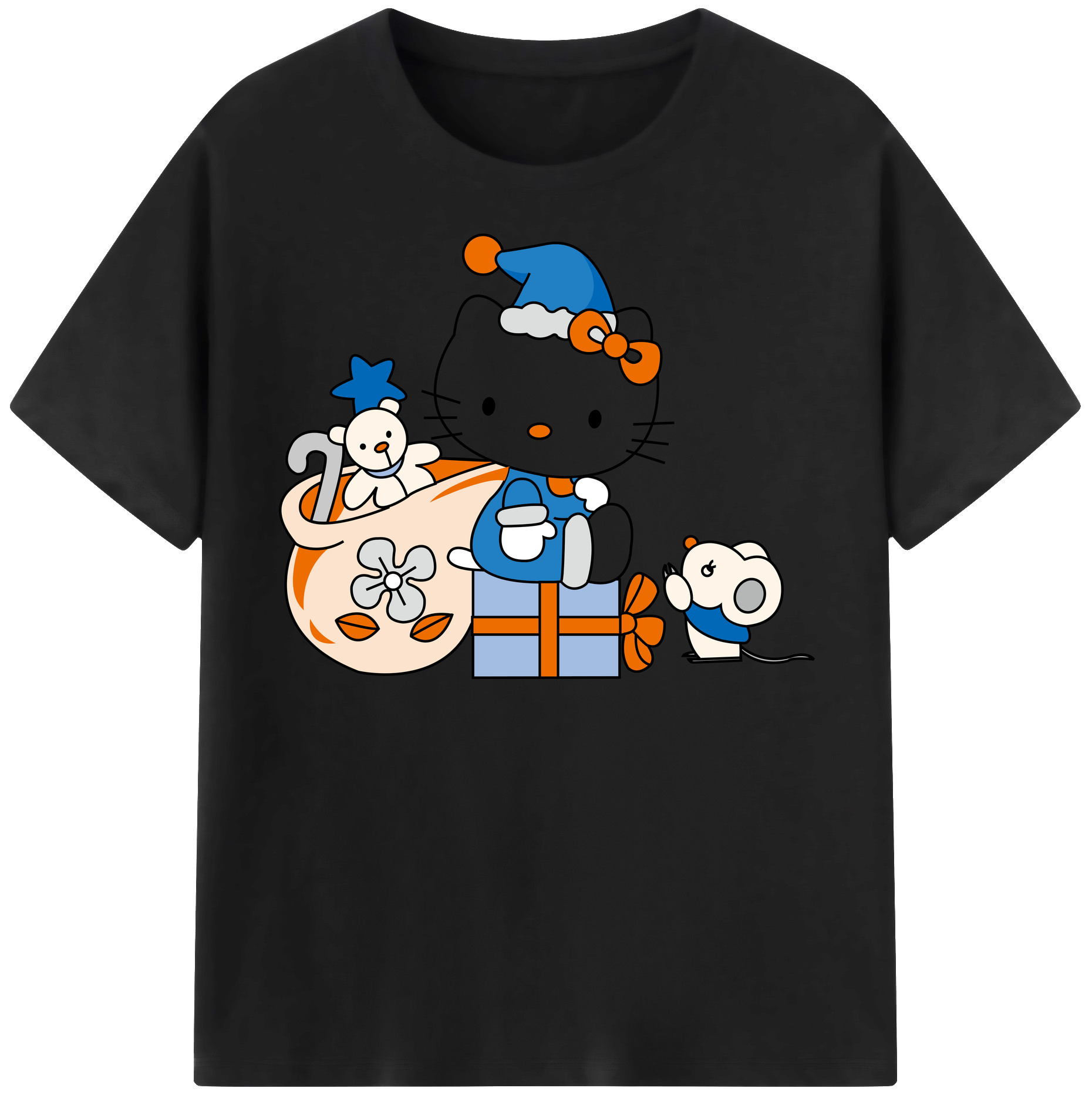 （画像用） Hello Kitty ハローキティ レディースカジュアルプリントTシャツ（綿100％）