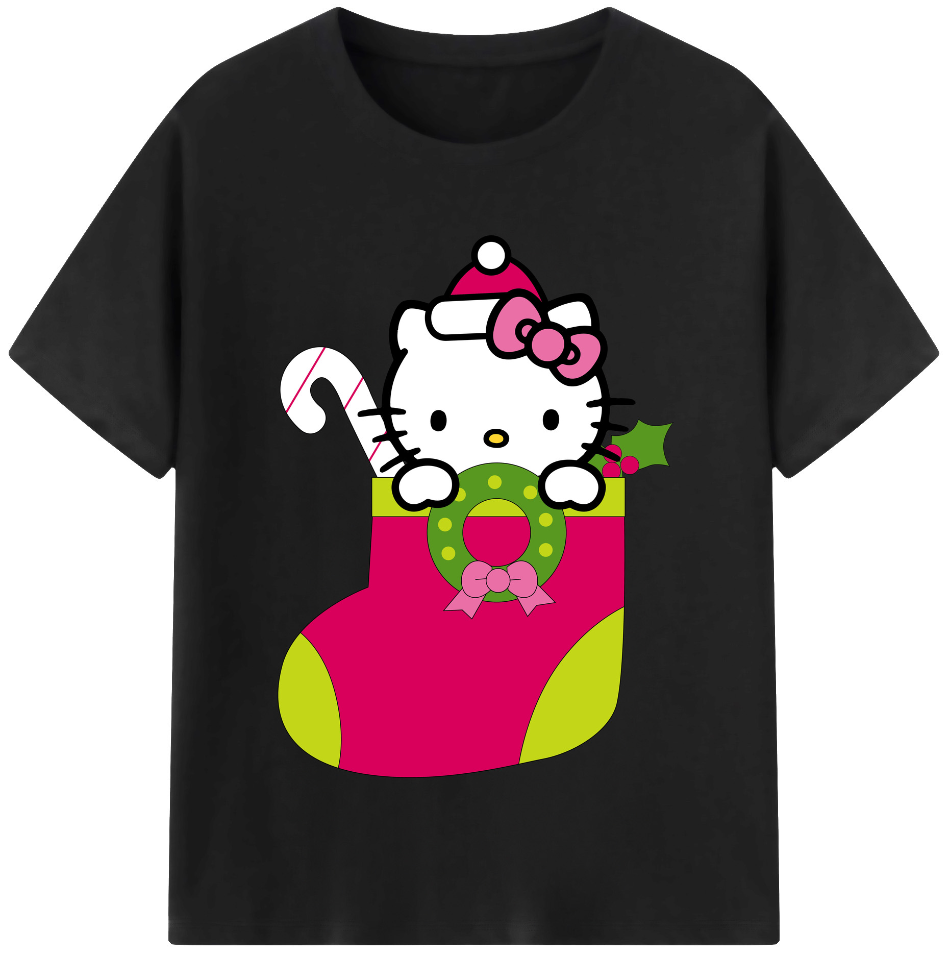 （画像用） Hello Kitty ハローキティ レディースカジュアルプリントTシャツ（綿100％）