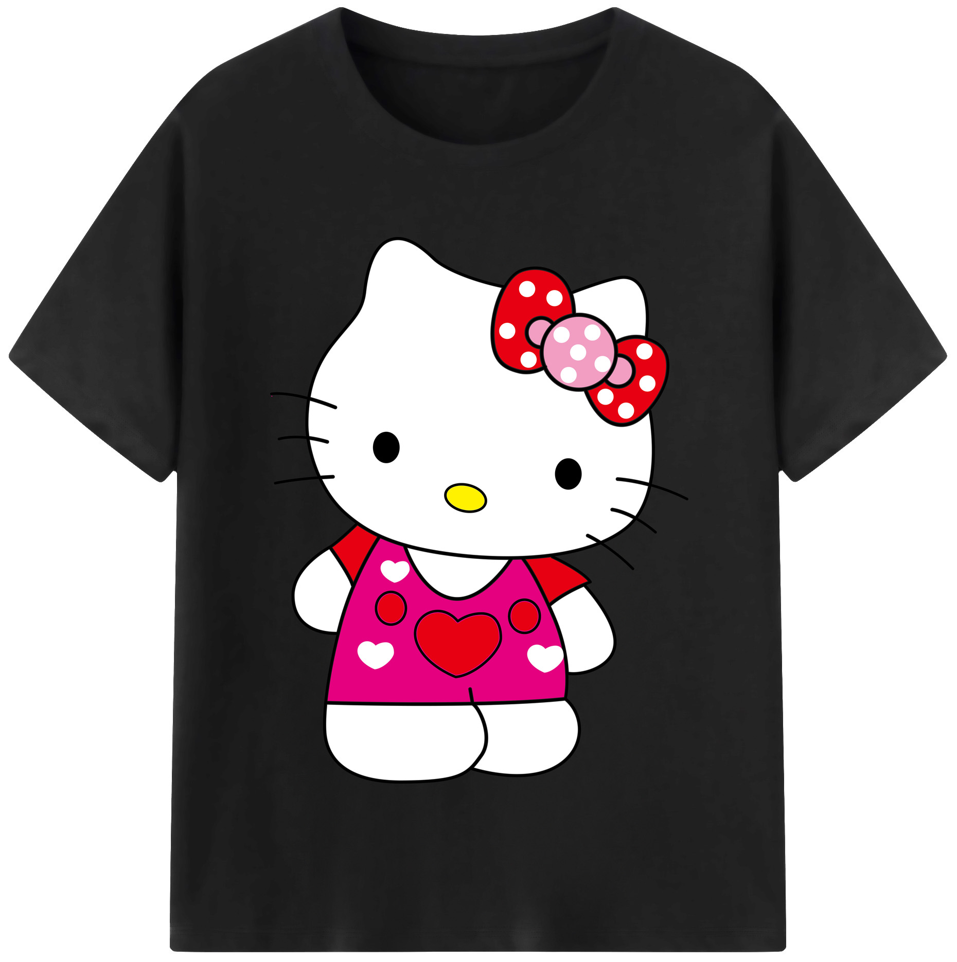 （画像用） Hello Kitty ハローキティ レディースカジュアルプリントTシャツ（綿100％）