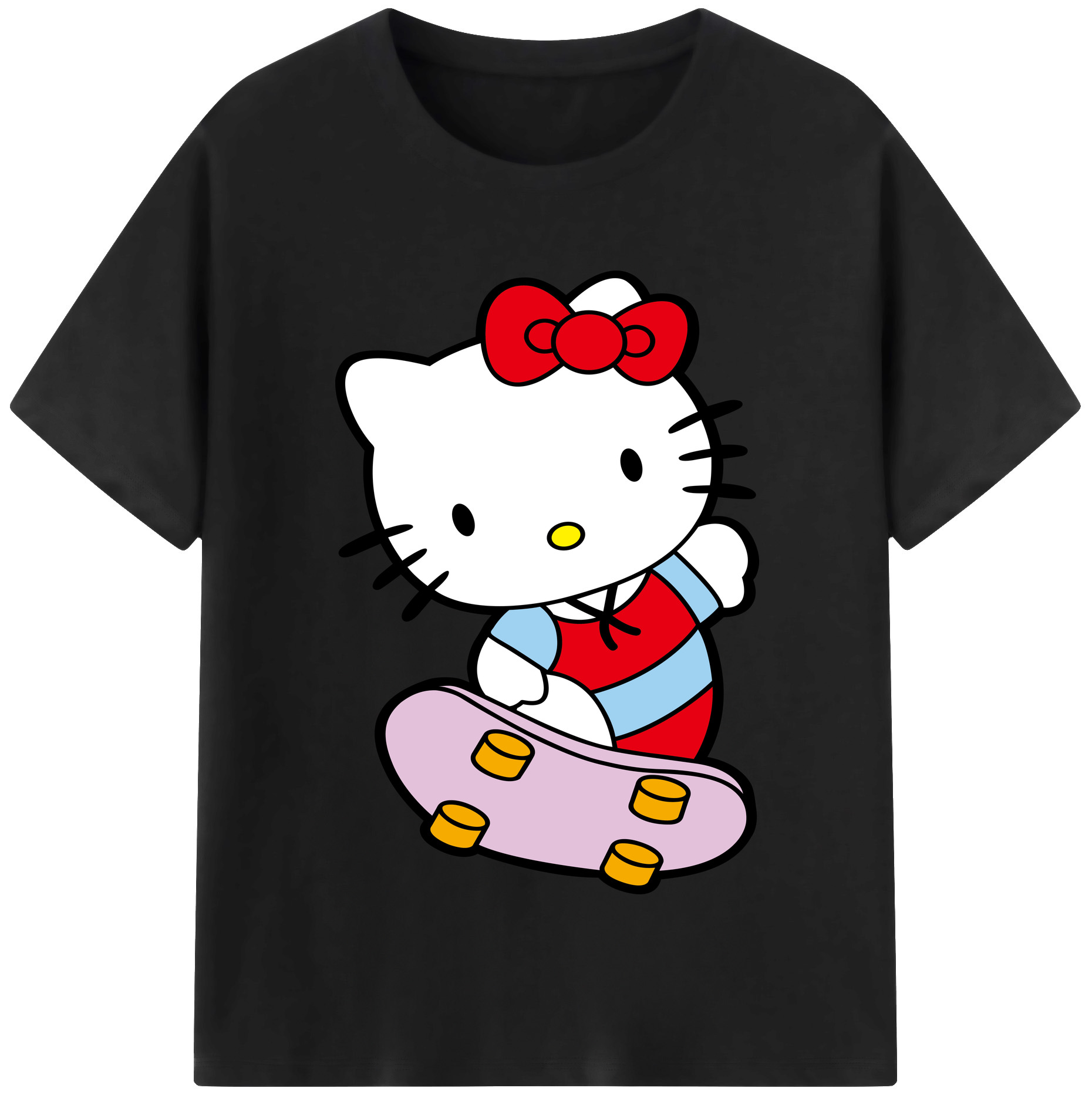 （画像用） Hello Kitty ハローキティ レディースカジュアルプリントTシャツ（綿100％）