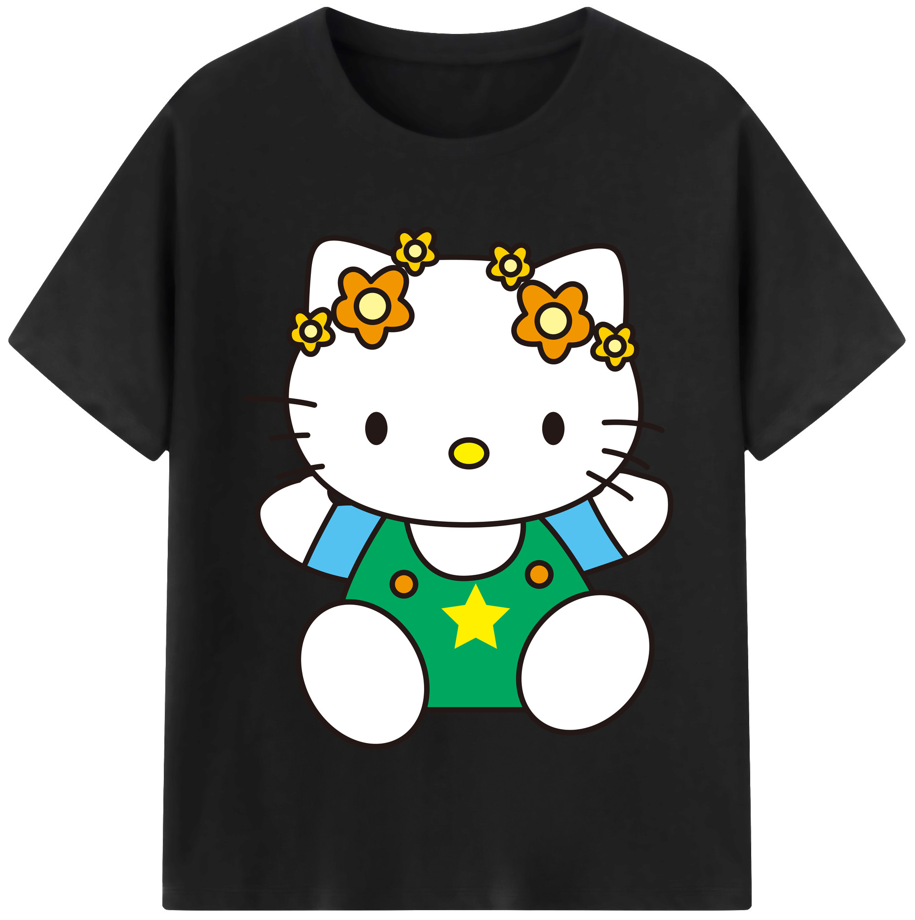 （画像用） Hello Kitty ハローキティ レディースカジュアルプリントTシャツ（綿100％）