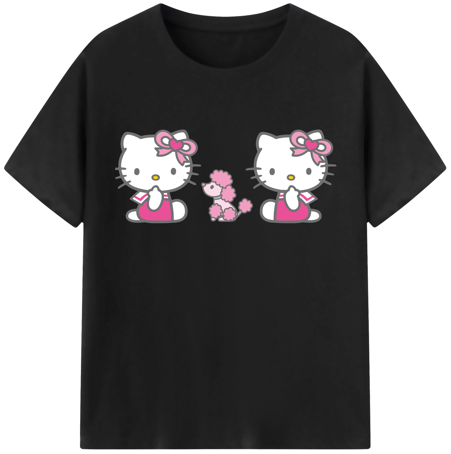 （画像用） Hello Kitty ハローキティ レディースカジュアルプリントTシャツ（綿100％）