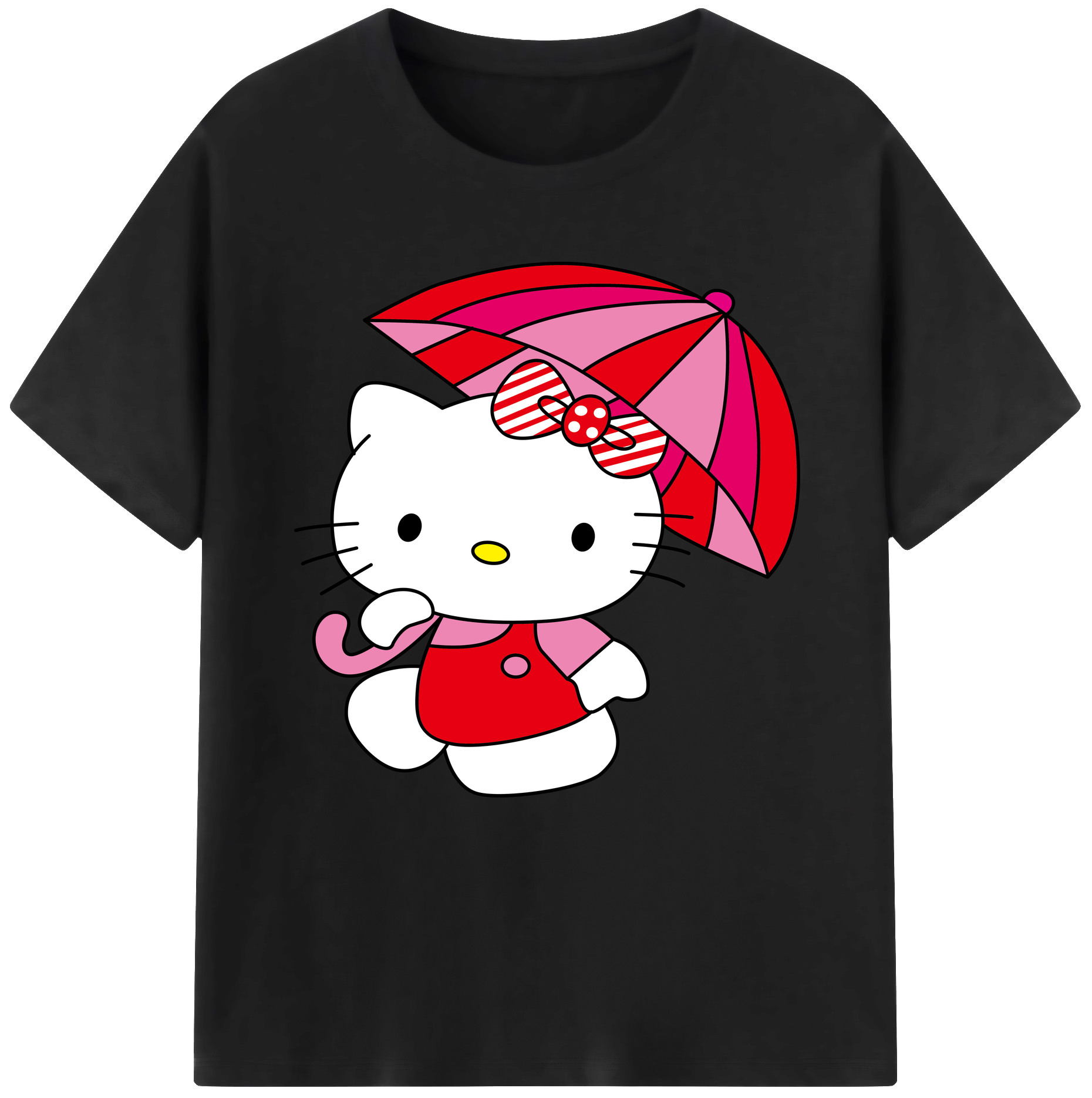 （画像用） Hello Kitty ハローキティ レディースカジュアルプリントTシャツ（綿100％）