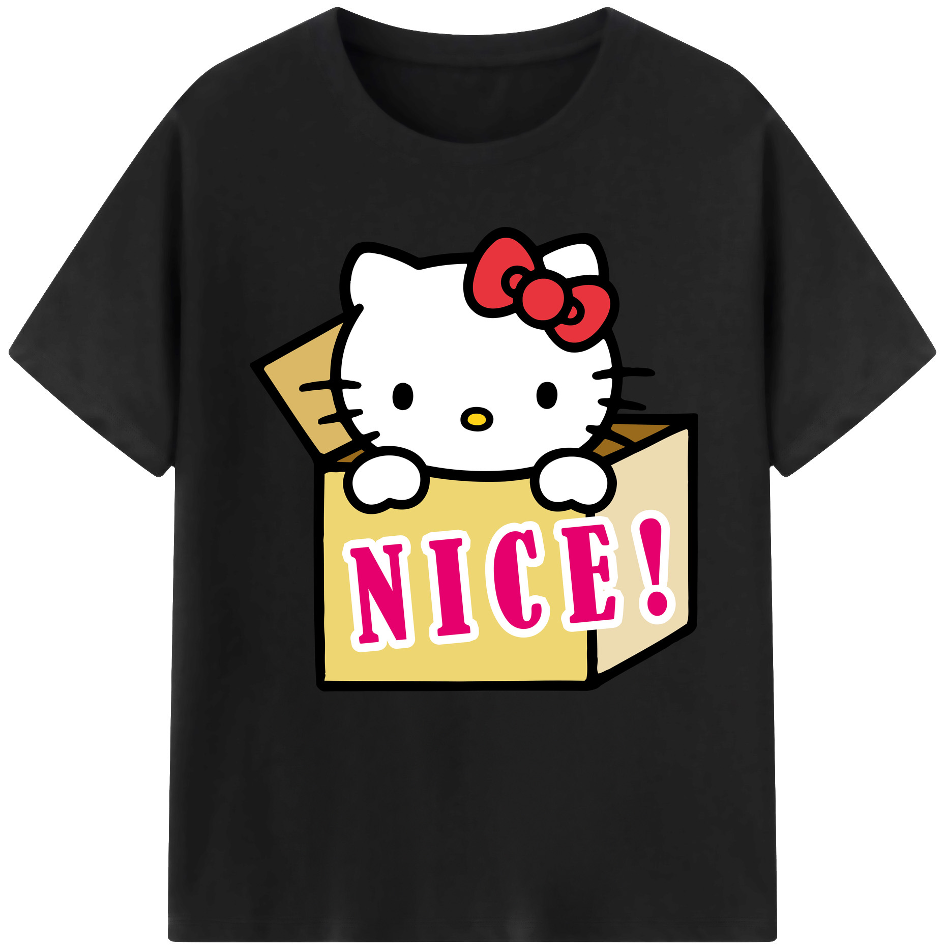 （画像用） Hello Kitty ハローキティ レディースカジュアルプリントTシャツ（綿100％）
