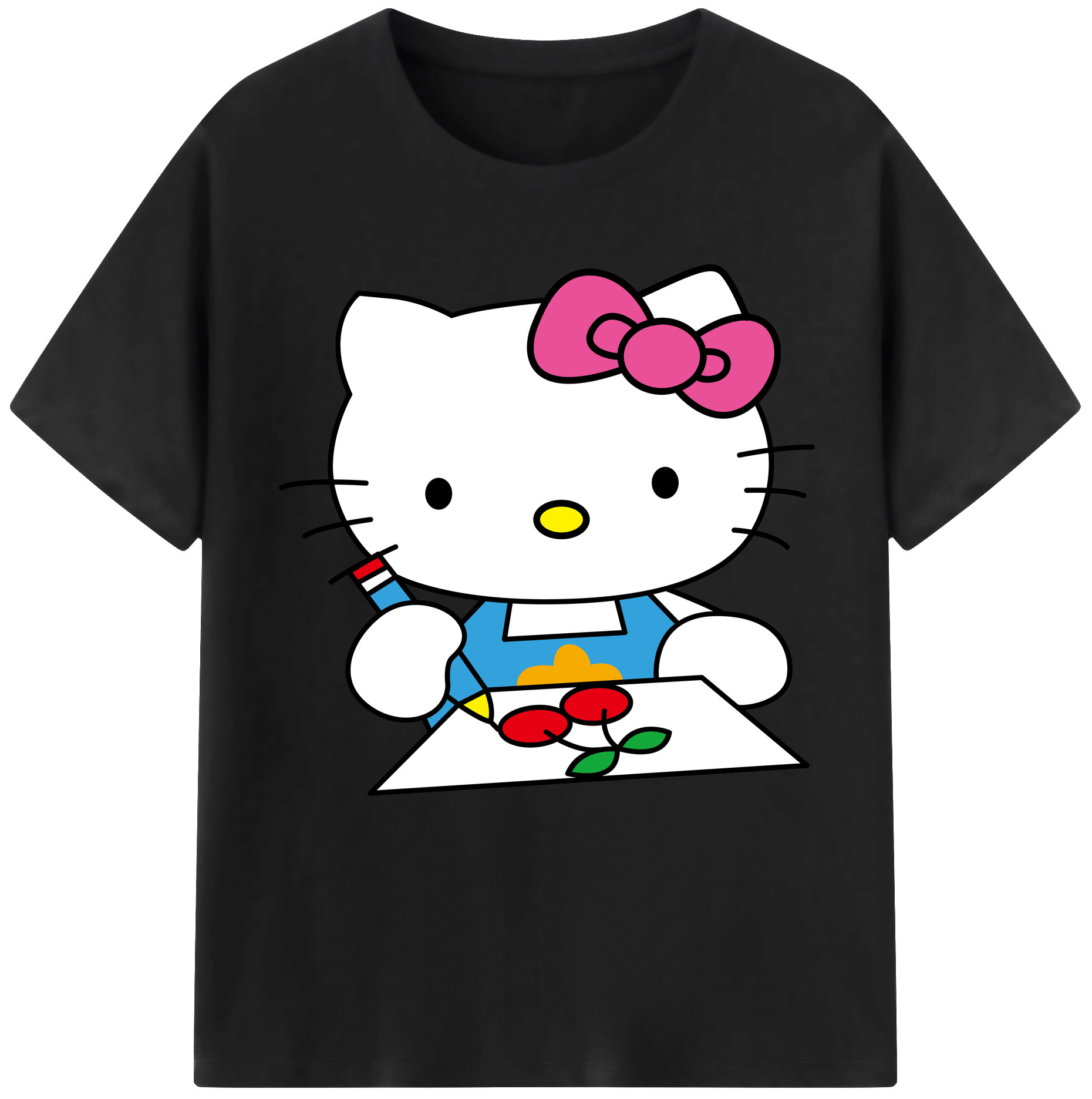 （画像用） Hello Kitty ハローキティ レディースカジュアルプリントTシャツ（綿100％）