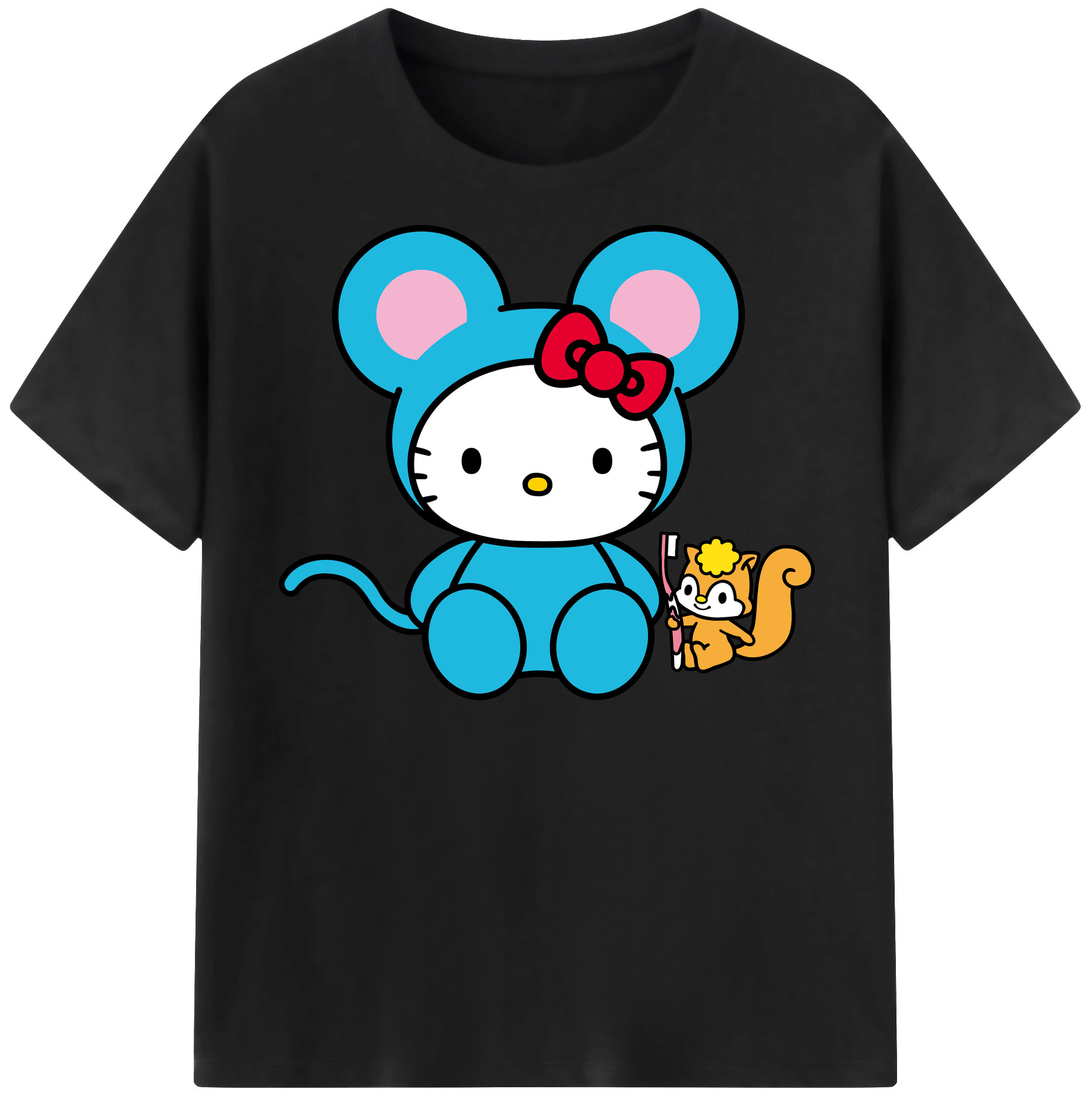 （画像用） Hello Kitty ハローキティ レディースカジュアルプリントTシャツ（綿100％）