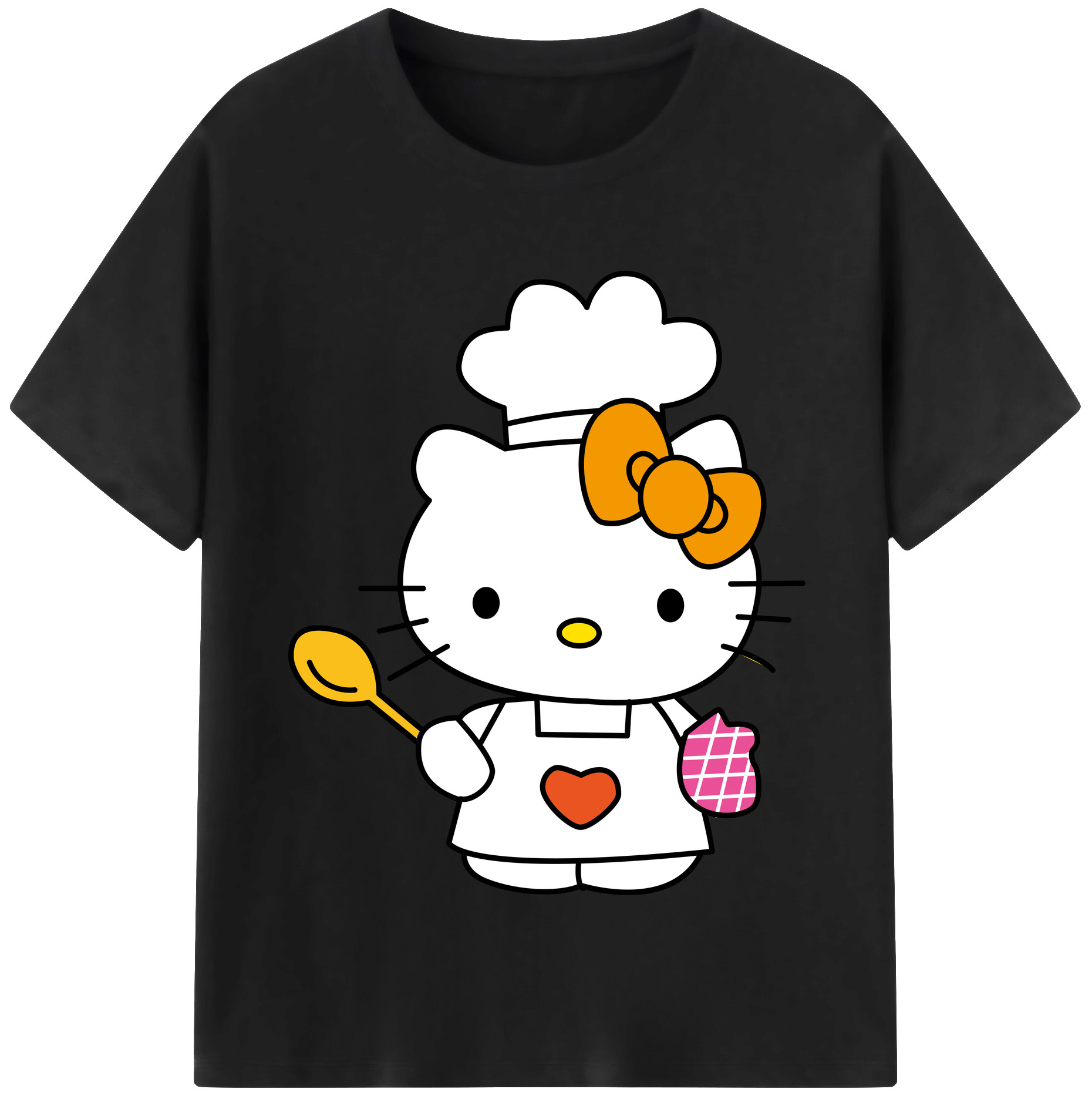 （画像用） Hello Kitty ハローキティ レディースカジュアルプリントTシャツ（綿100％）