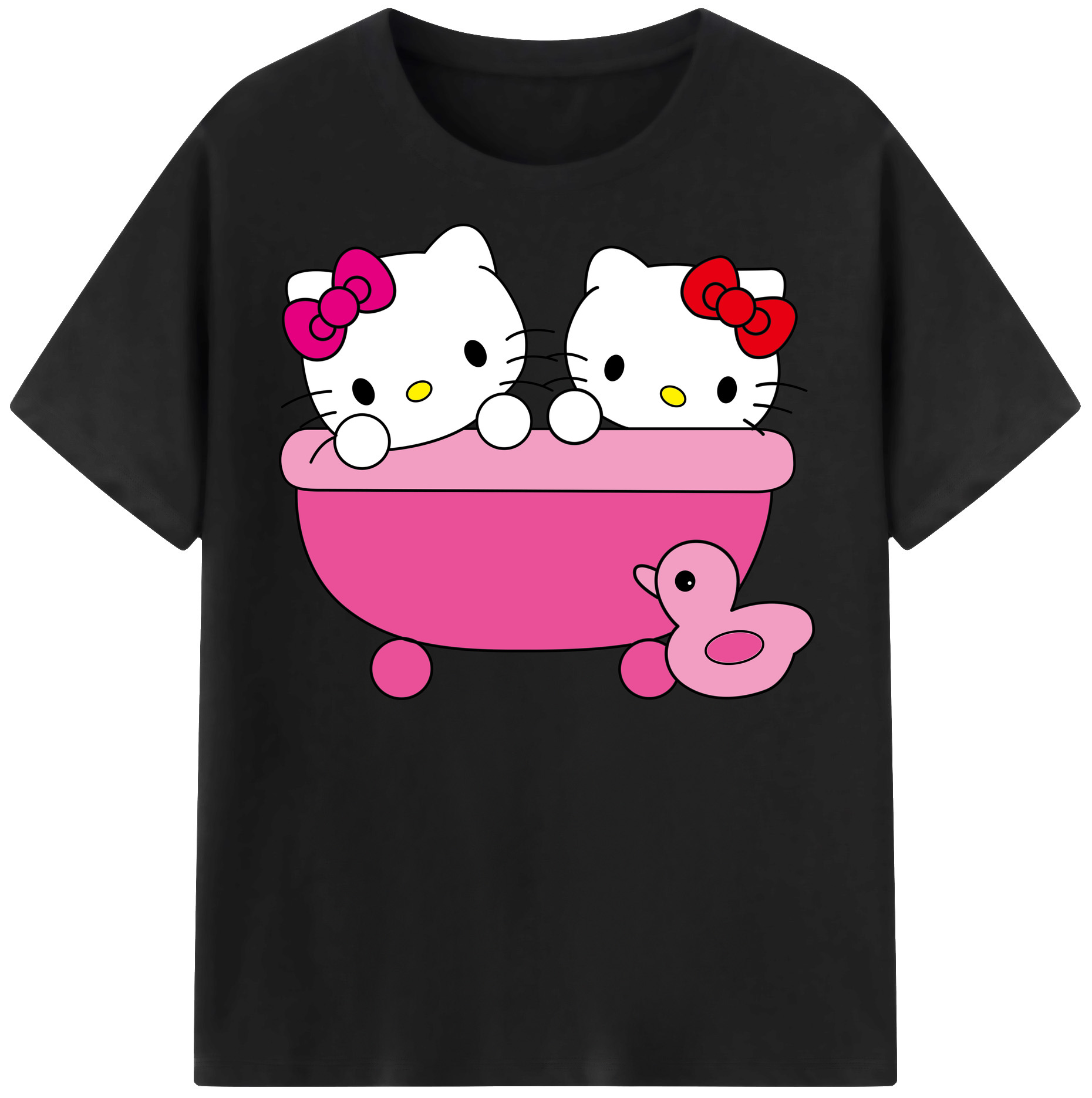 （画像用） Hello Kitty ハローキティ レディースカジュアルプリントTシャツ（綿100％）