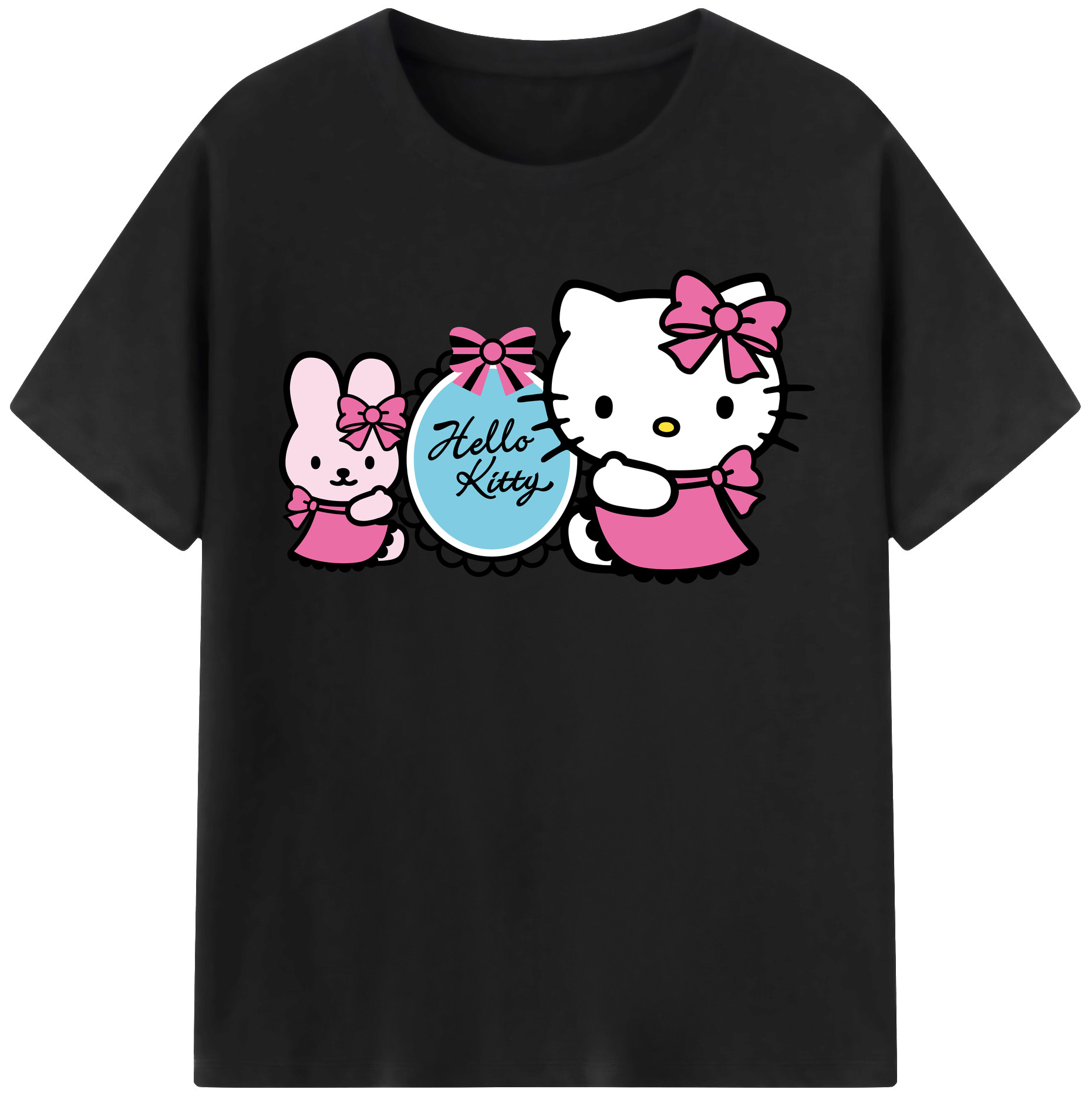 （画像用） Hello Kitty ハローキティ レディースカジュアルプリントTシャツ（綿100％）