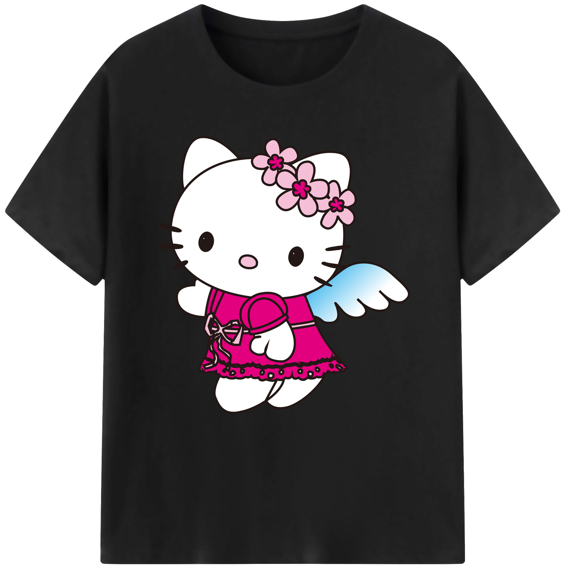 （画像用） Hello Kitty ハローキティ レディースカジュアルプリントTシャツ（綿100％）