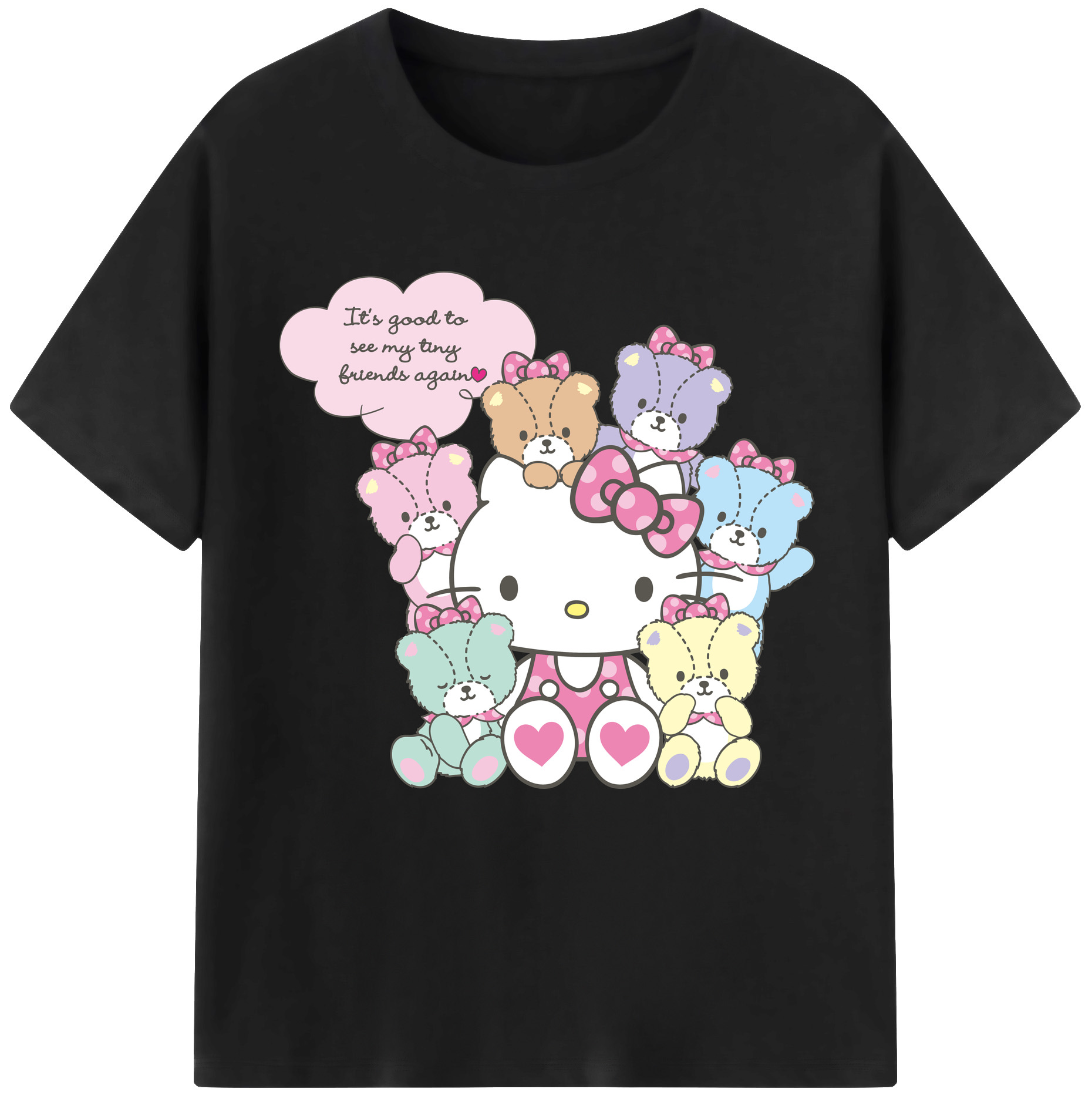 （画像用） Hello Kitty ハローキティ レディースカジュアルプリントTシャツ（綿100％）