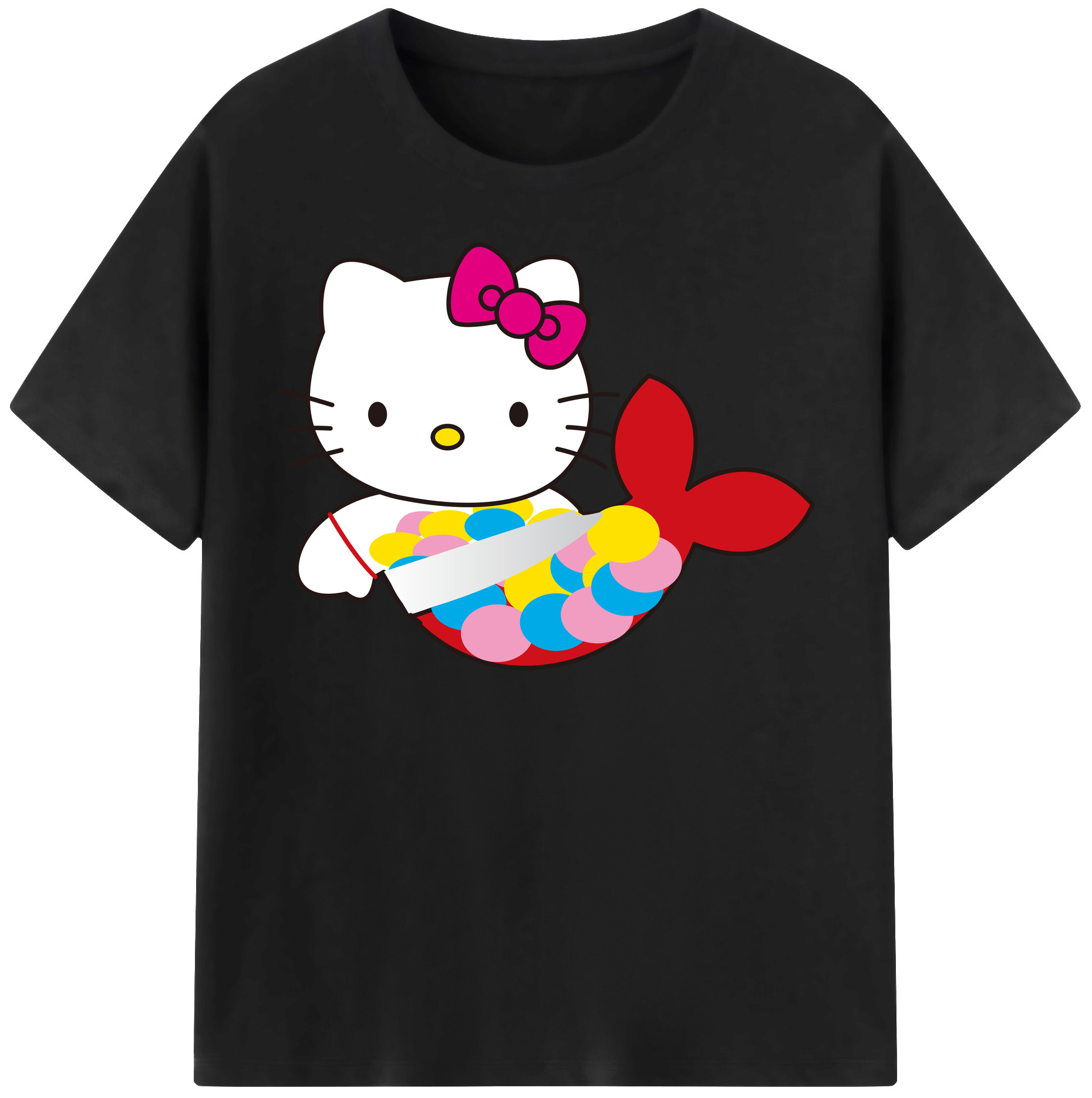 （画像用） Hello Kitty ハローキティ レディースカジュアルプリントTシャツ（綿100％）