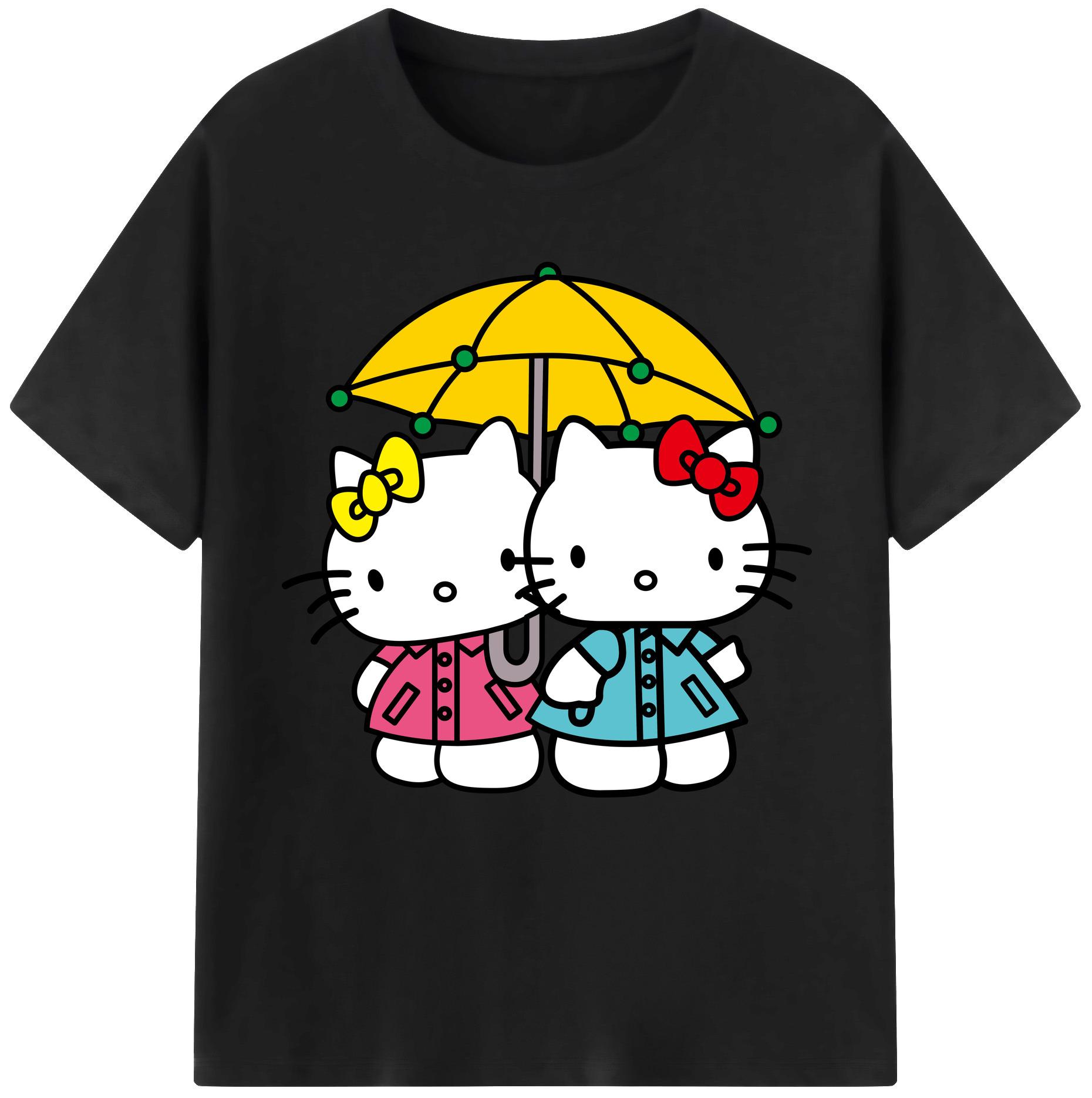 （画像用） Hello Kitty ハローキティ レディースカジュアルプリントTシャツ（綿100％）
