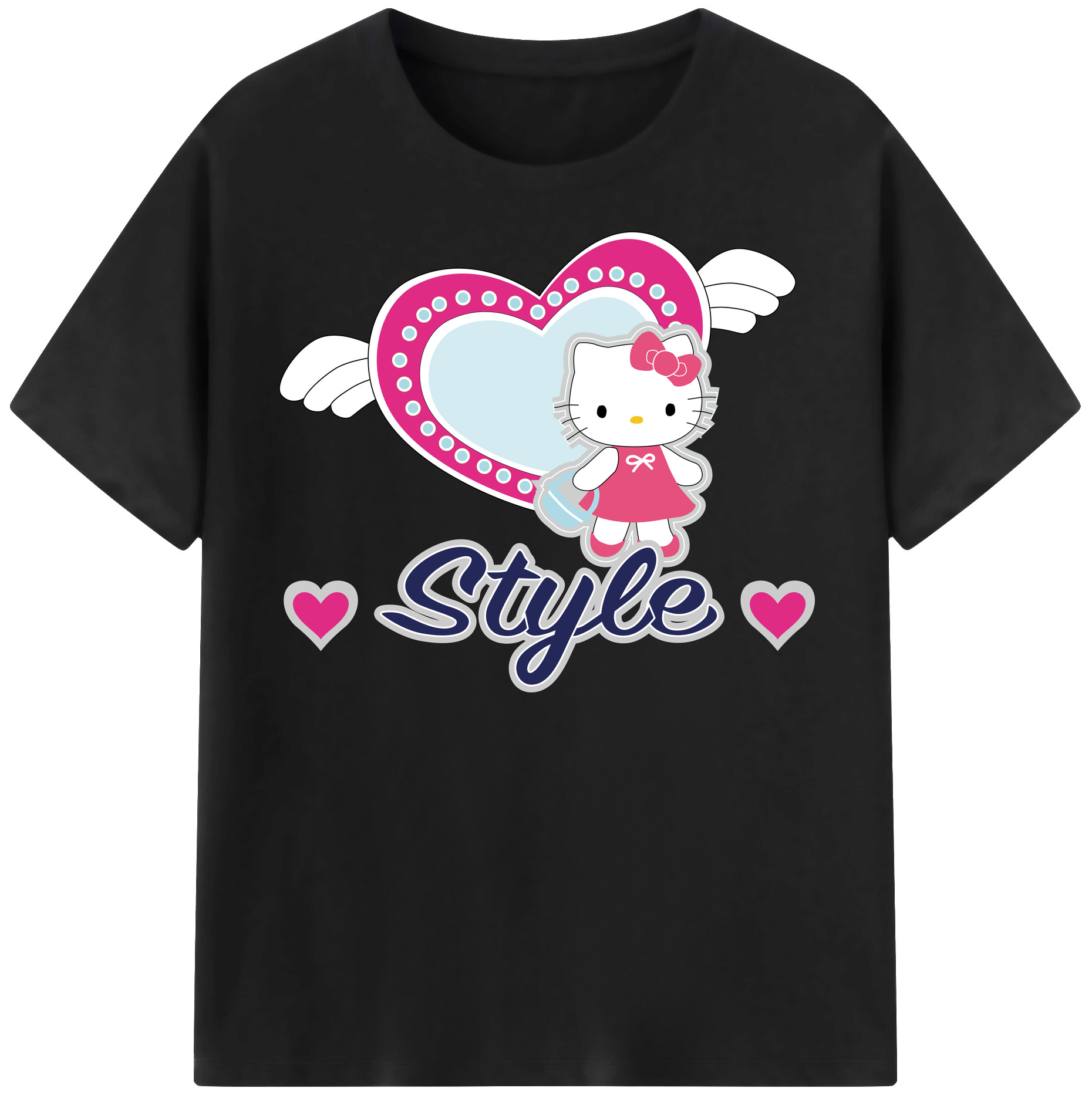 （画像用） Hello Kitty ハローキティ レディースカジュアルプリントTシャツ（綿100％）