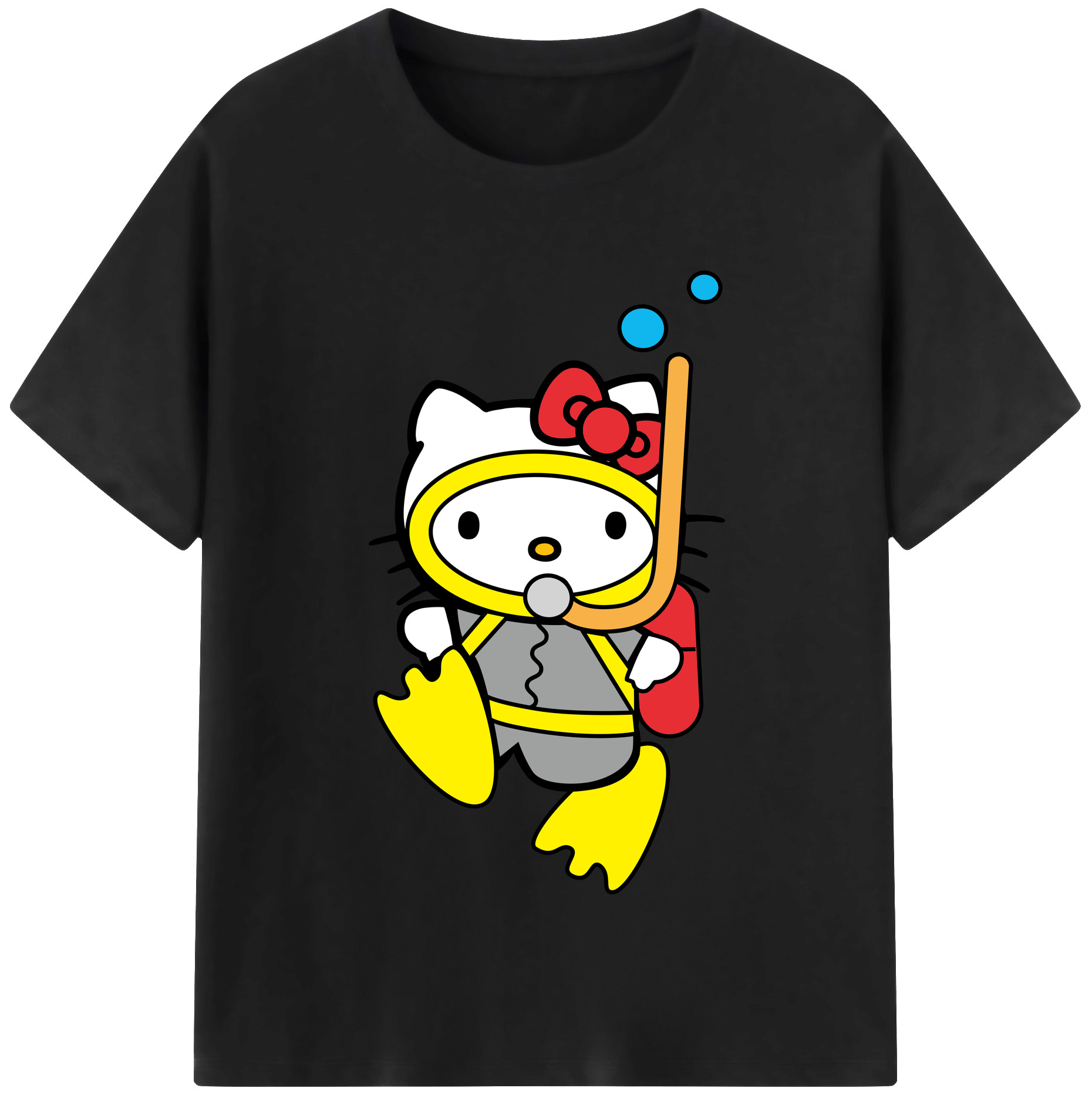 （画像用） Hello Kitty ハローキティ レディースカジュアルプリントTシャツ（綿100％）