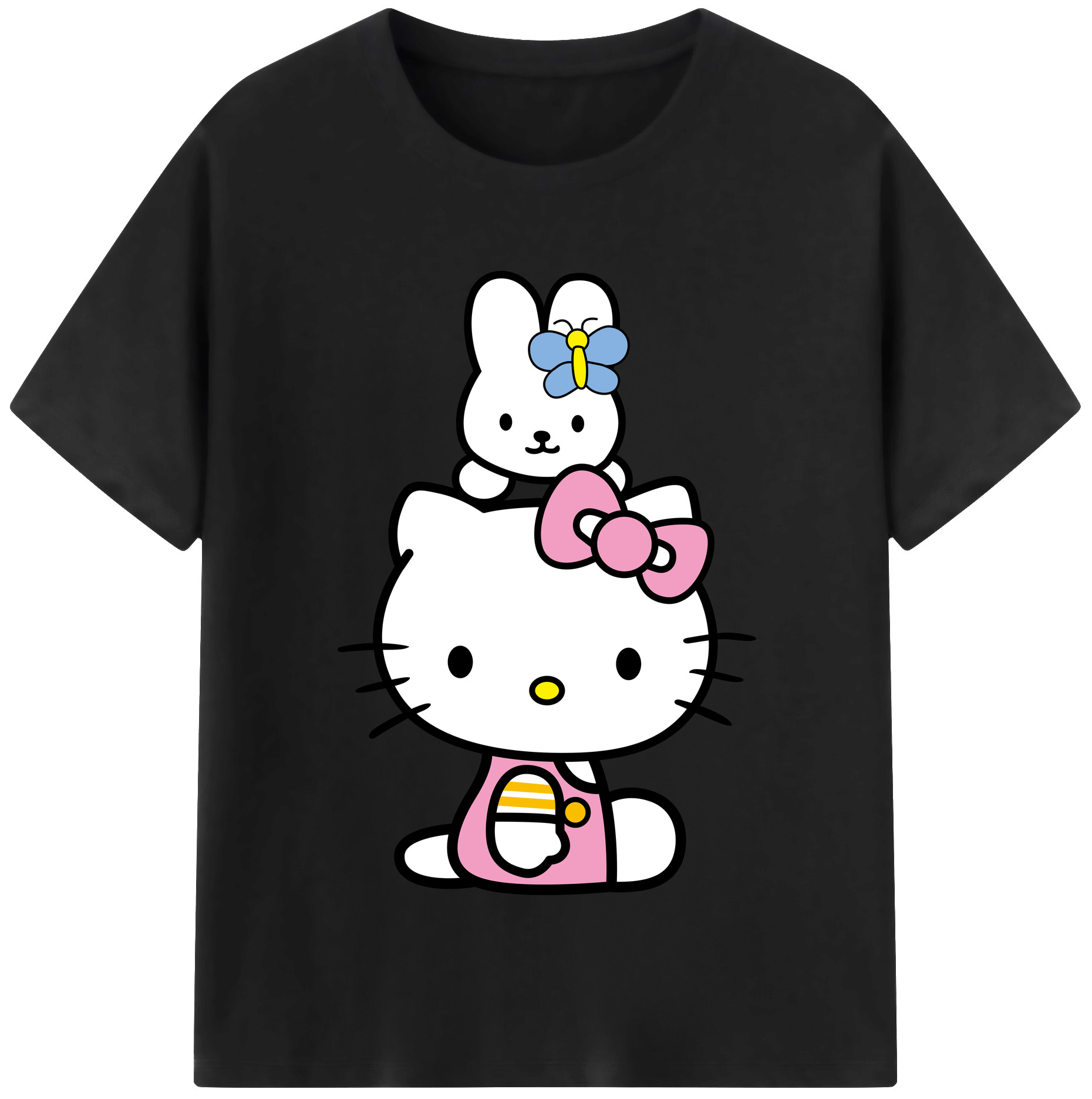 （画像用） Hello Kitty ハローキティ レディースカジュアルプリントTシャツ（綿100％）
