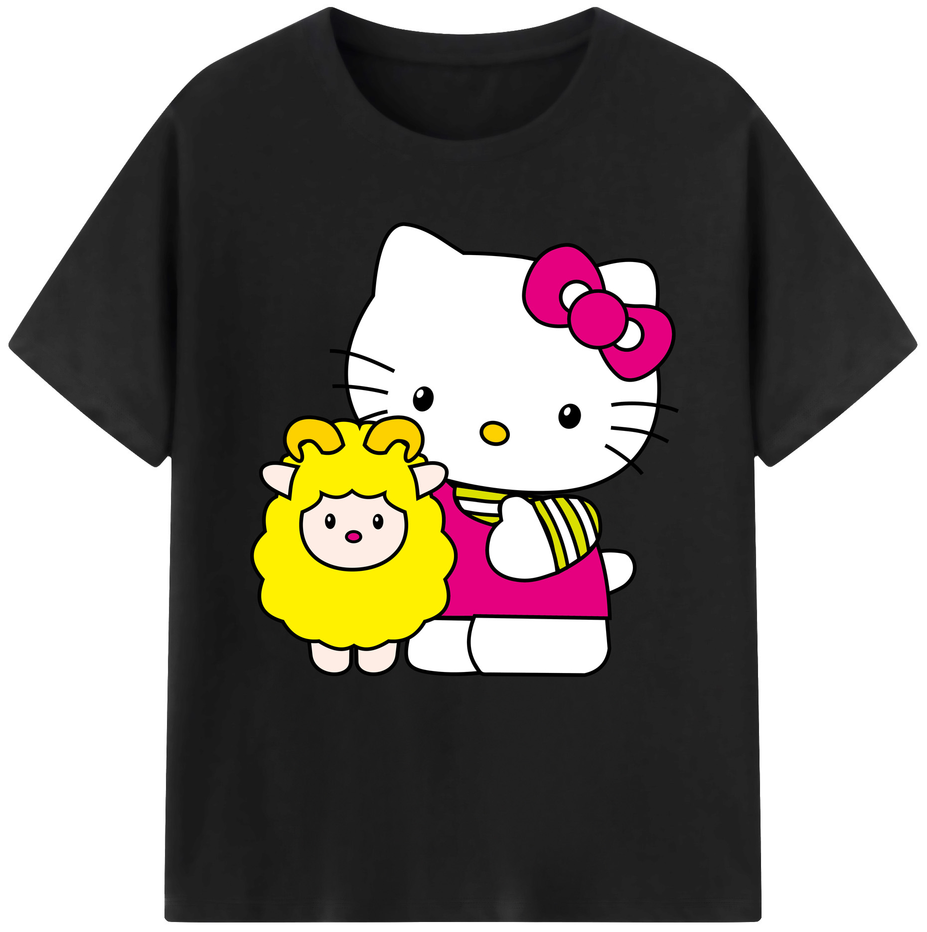 （画像用） Hello Kitty ハローキティ レディースカジュアルプリントTシャツ（綿100％）