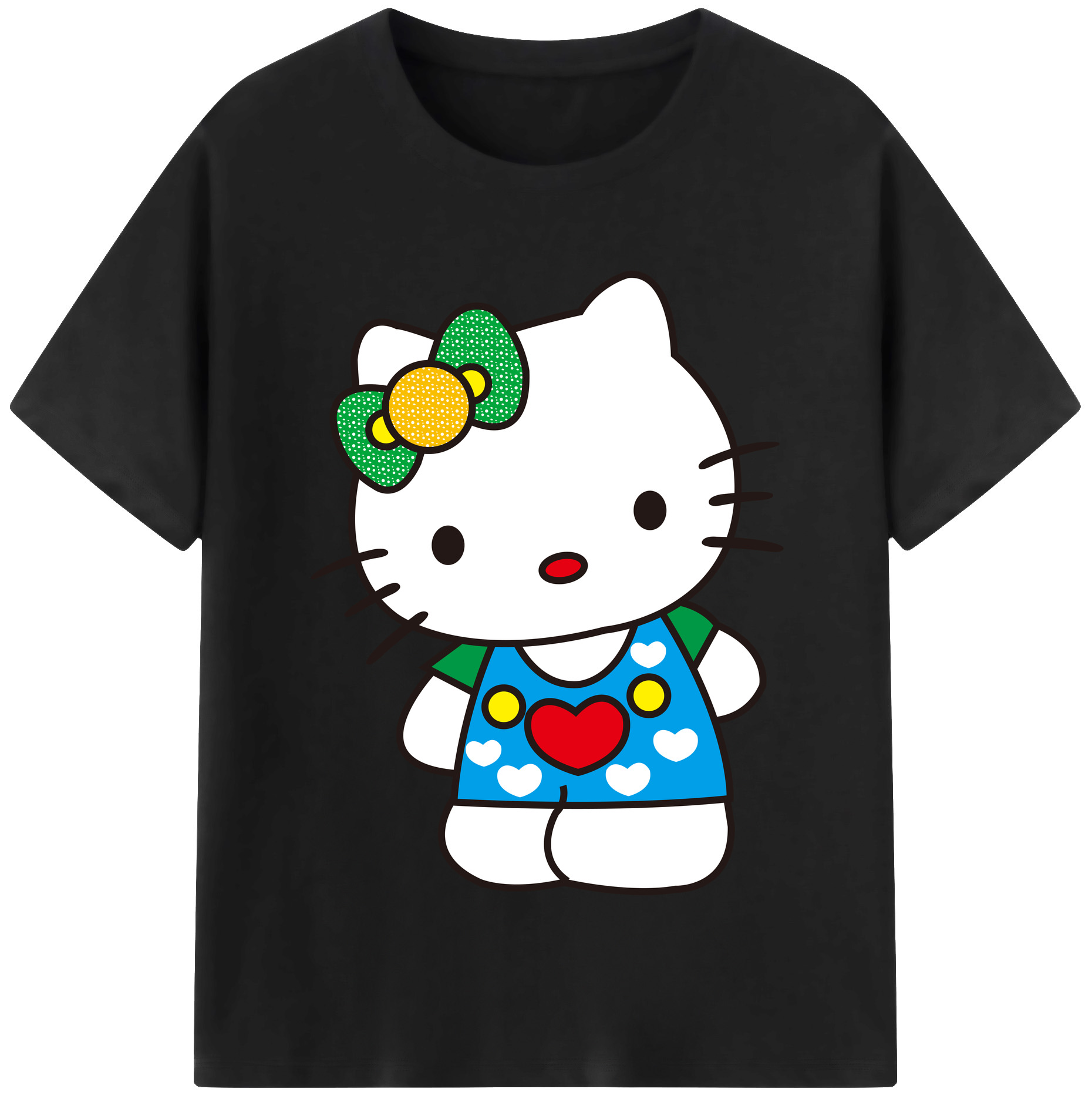 （画像用） Hello Kitty ハローキティ レディースカジュアルプリントTシャツ（綿100％）