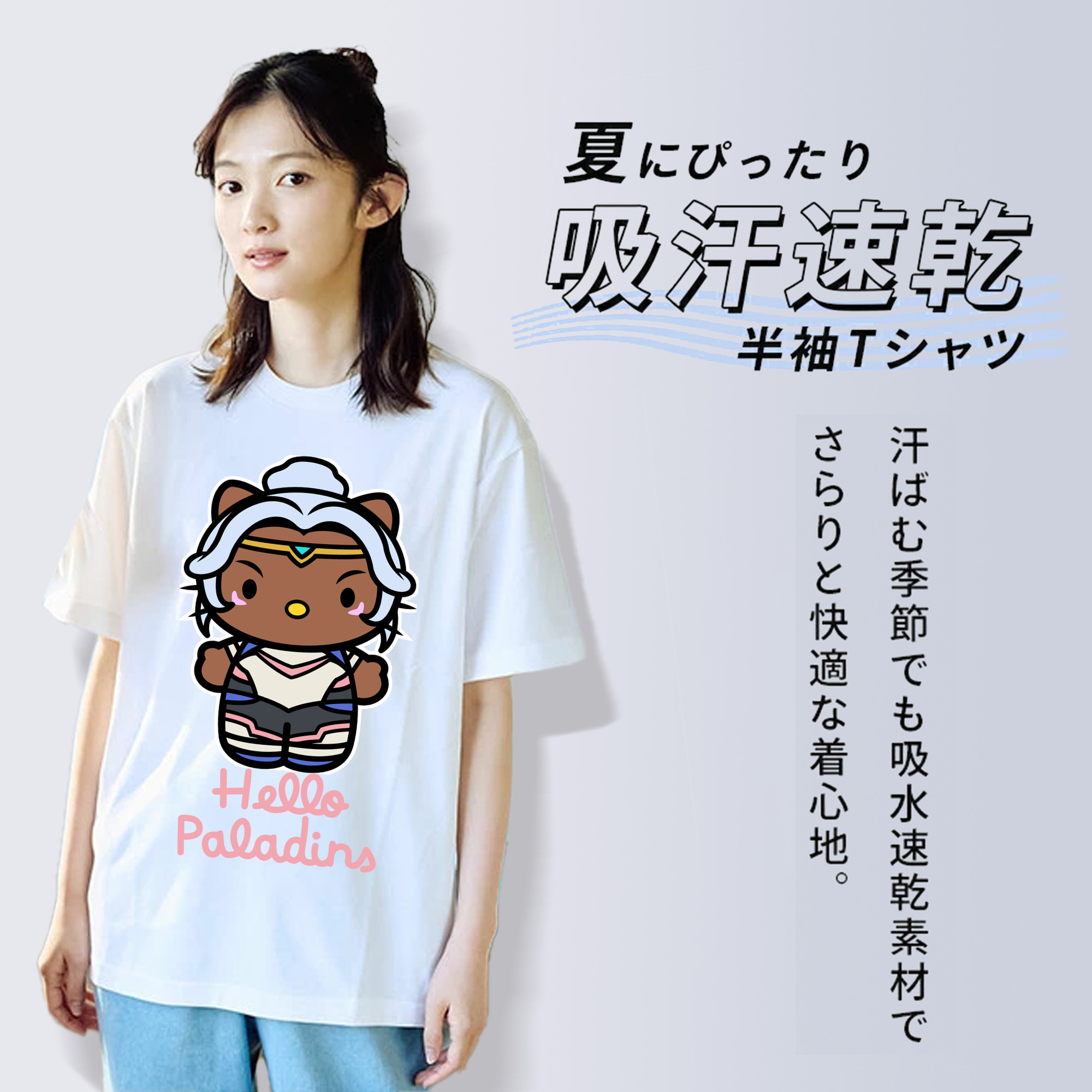 Hello Kitty ハローキティ レディースカジュアルプリントTシャツ（綿100％）
