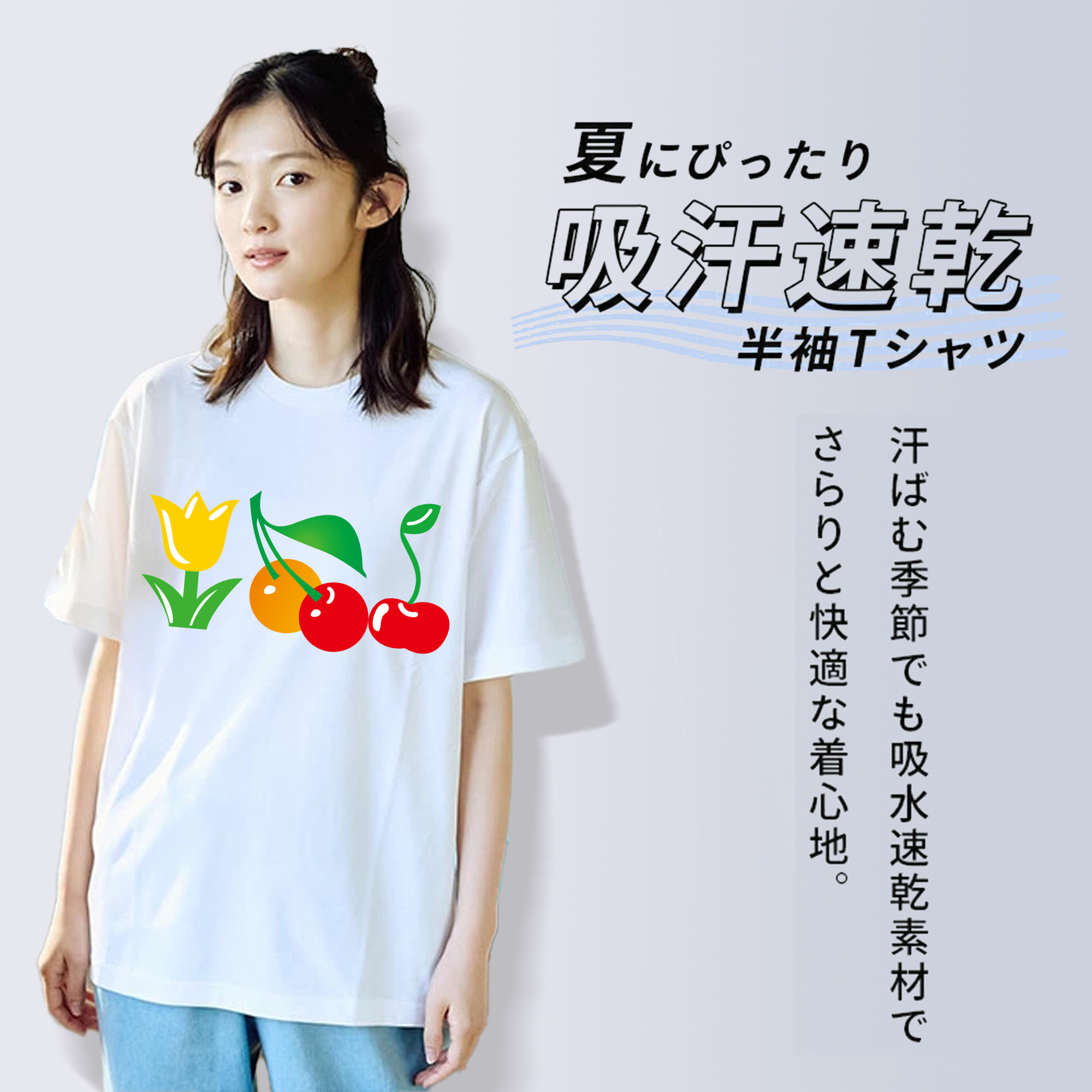 Hello Kitty ハローキティ レディースカジュアルプリントTシャツ（綿100％）