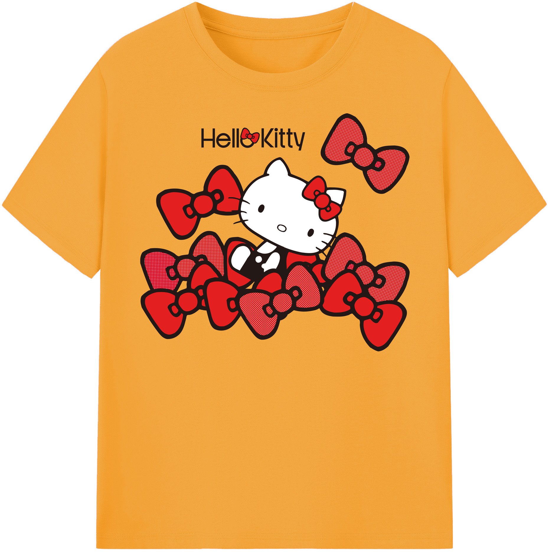 （画像用） Hello Kitty ハローキティ レディースカジュアルプリントTシャツ（綿100％）