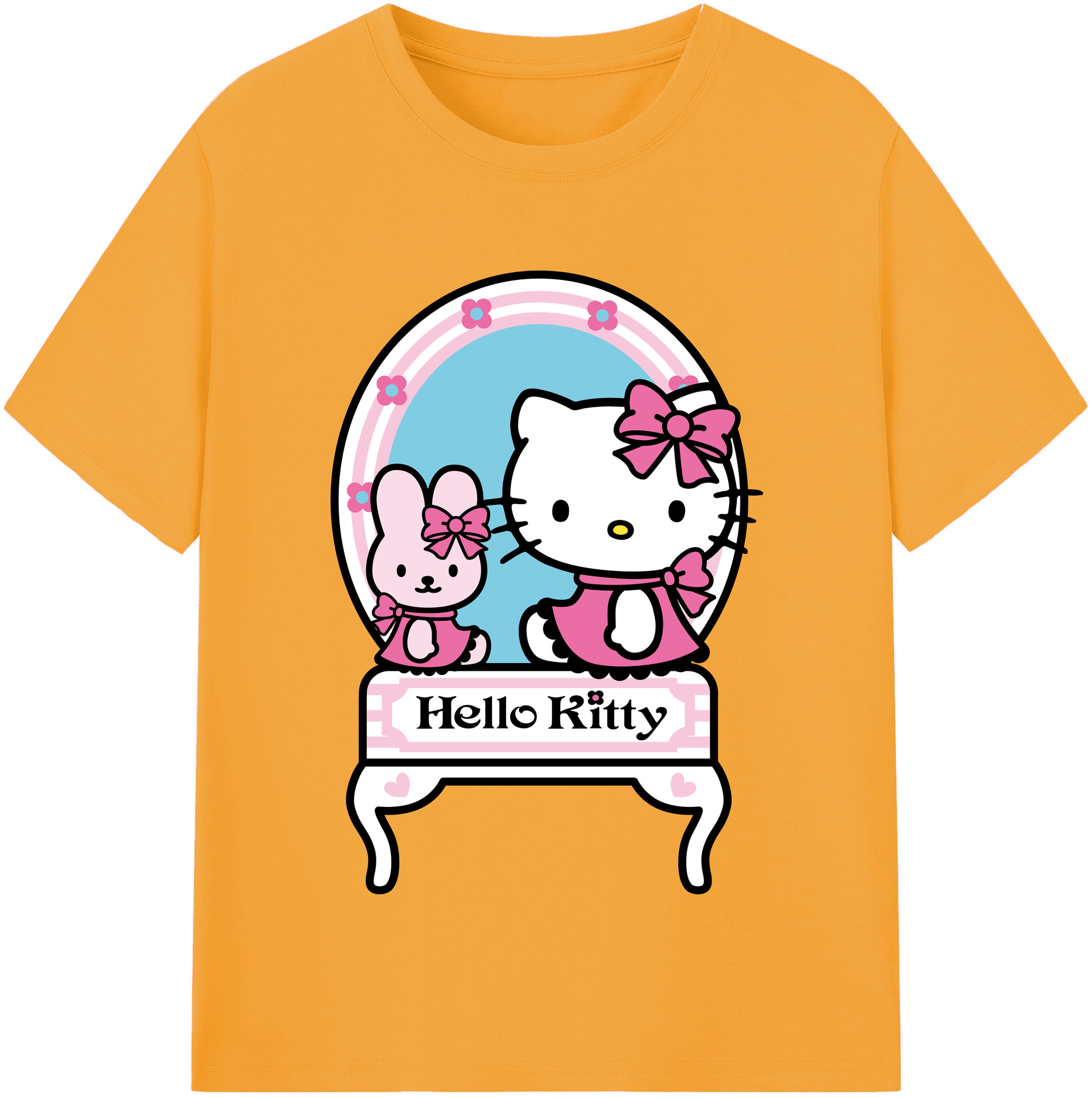 （画像用） Hello Kitty ハローキティ レディースカジュアルプリントTシャツ（綿100％）